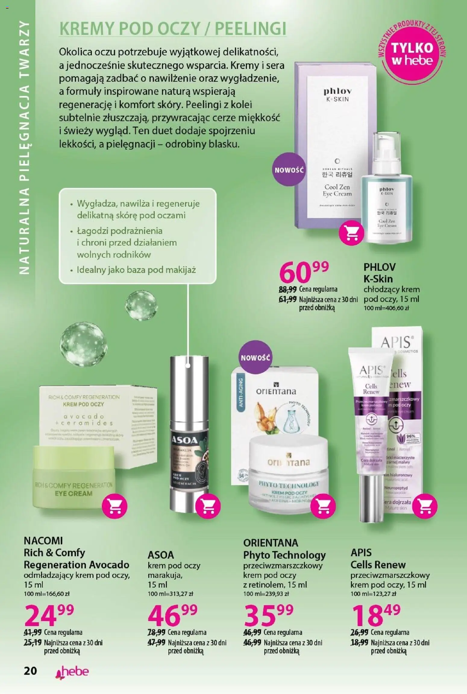 Hebe gazetka - Katalog od 19.03.2026 | Strona: 20 | Produkty: Makijaż, Krem, Baza pod makijaż