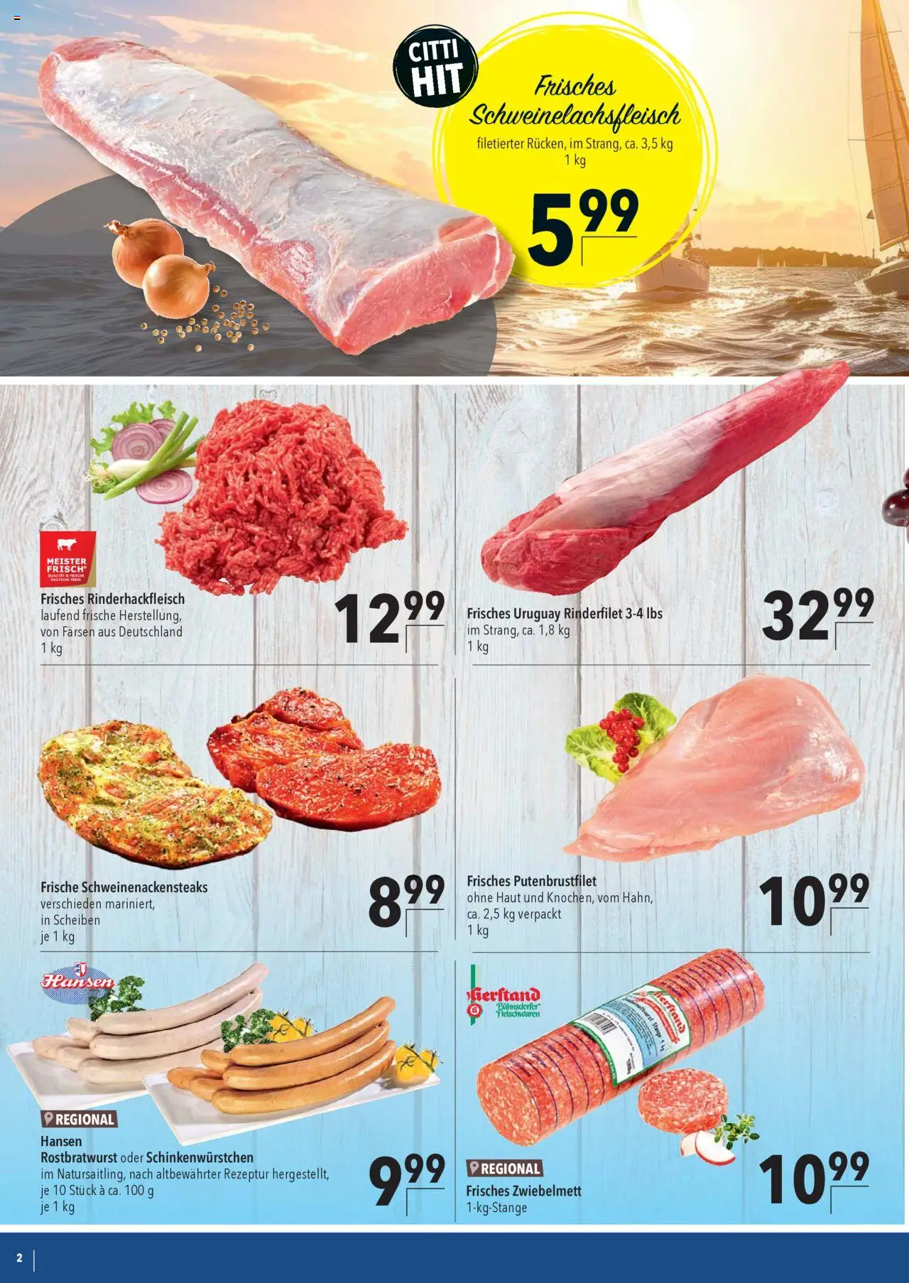 CITTI Markt  Aktuelle Angebote für Profis - gültig ab dem 16.07.2025 | Seite: 2 | Produkte: Rinderfilet, Wurst