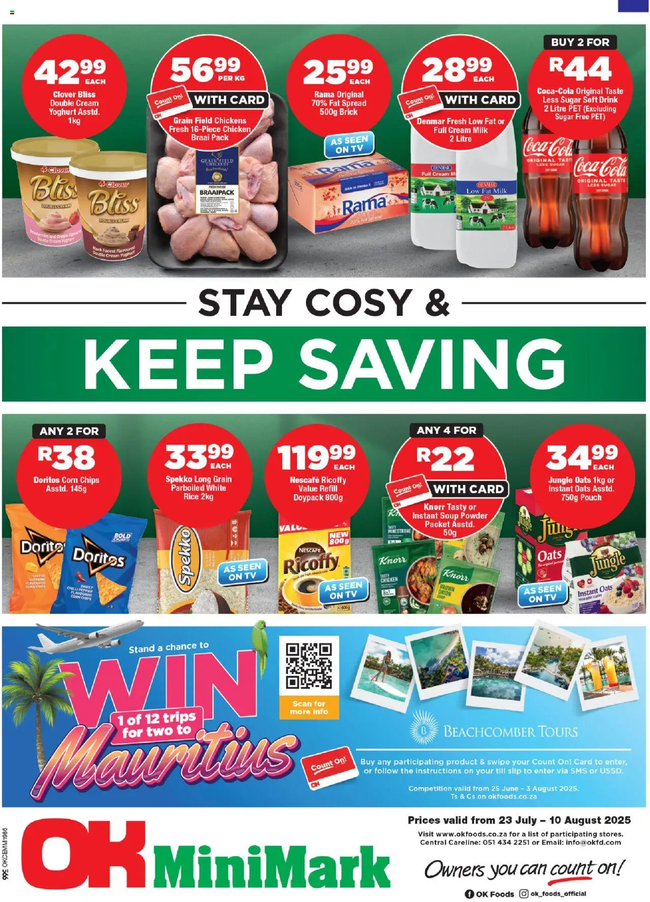OK Foods Northen Cape - OK MiniMark │ valid from 13.08.2025 | Page: 1 | Products: Milk, Oats, Rice, Fat spread