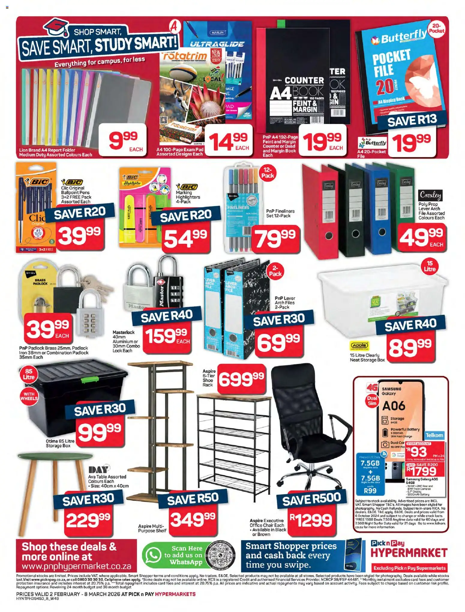 New Pick n Pay catalogue – valid from 02.02.2026 | Page: 8 | Products: Arch, Lock, Battery, Stock