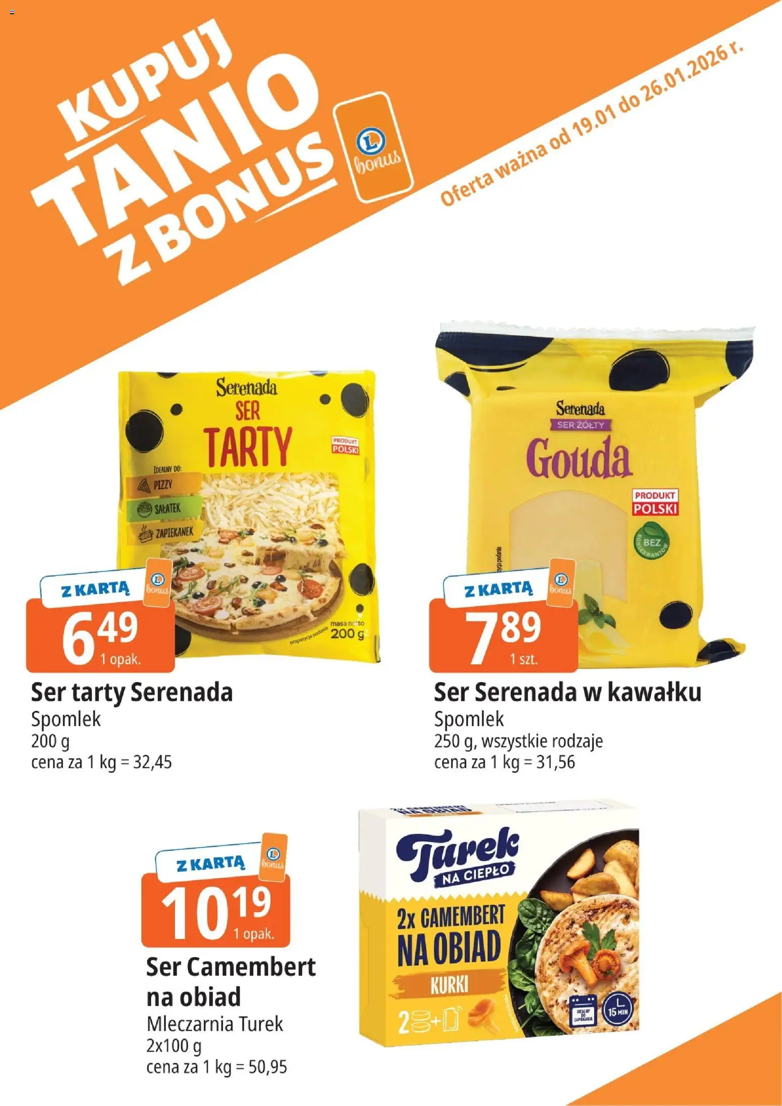 E.Leclerc Gazetka - Kłodzko kupony dodatkowe od 19.01.2026 | Strona: 5 | Produkty: Ser żółty, Ser camembert, Camembert, Ser