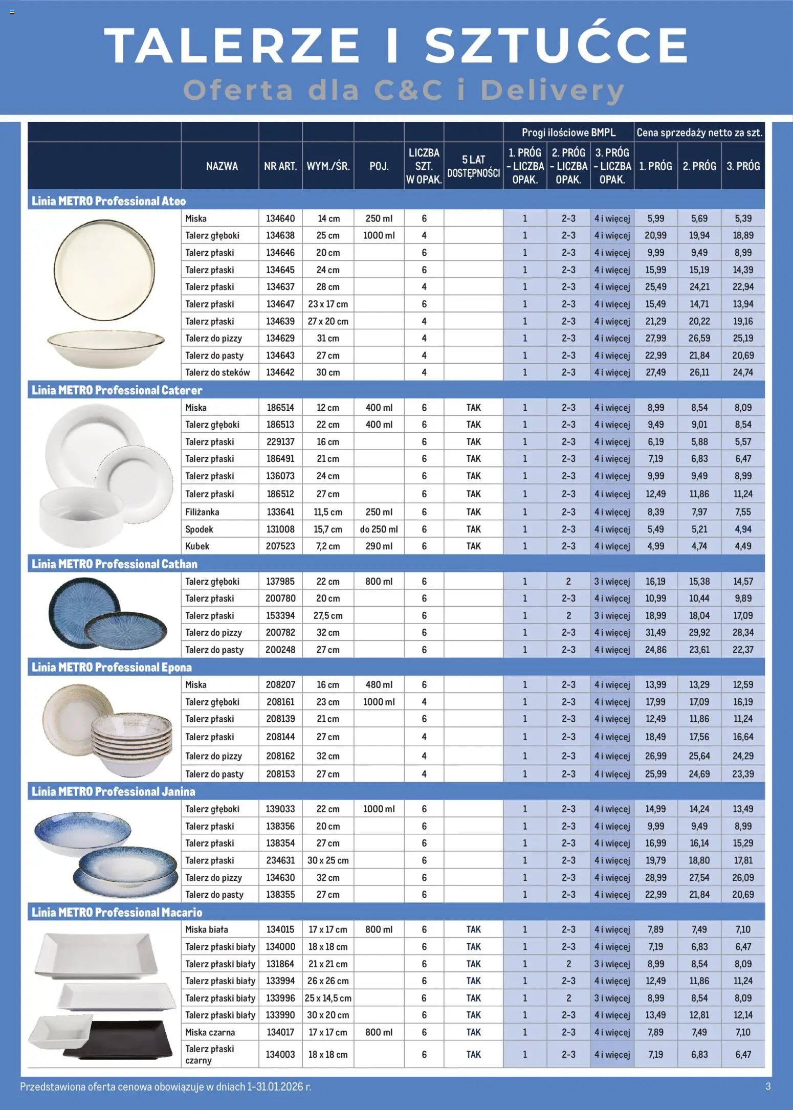 Makro Gazetka - Talerze i sztućce od 01.01.2026 | Strona: 3 | Produkty: Talerze, Sztućce