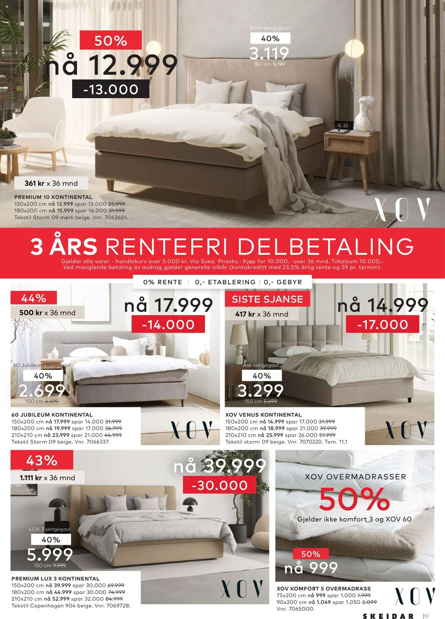 {H1} | Side: 19 | Produkter: Overmadrass, Sengegavl