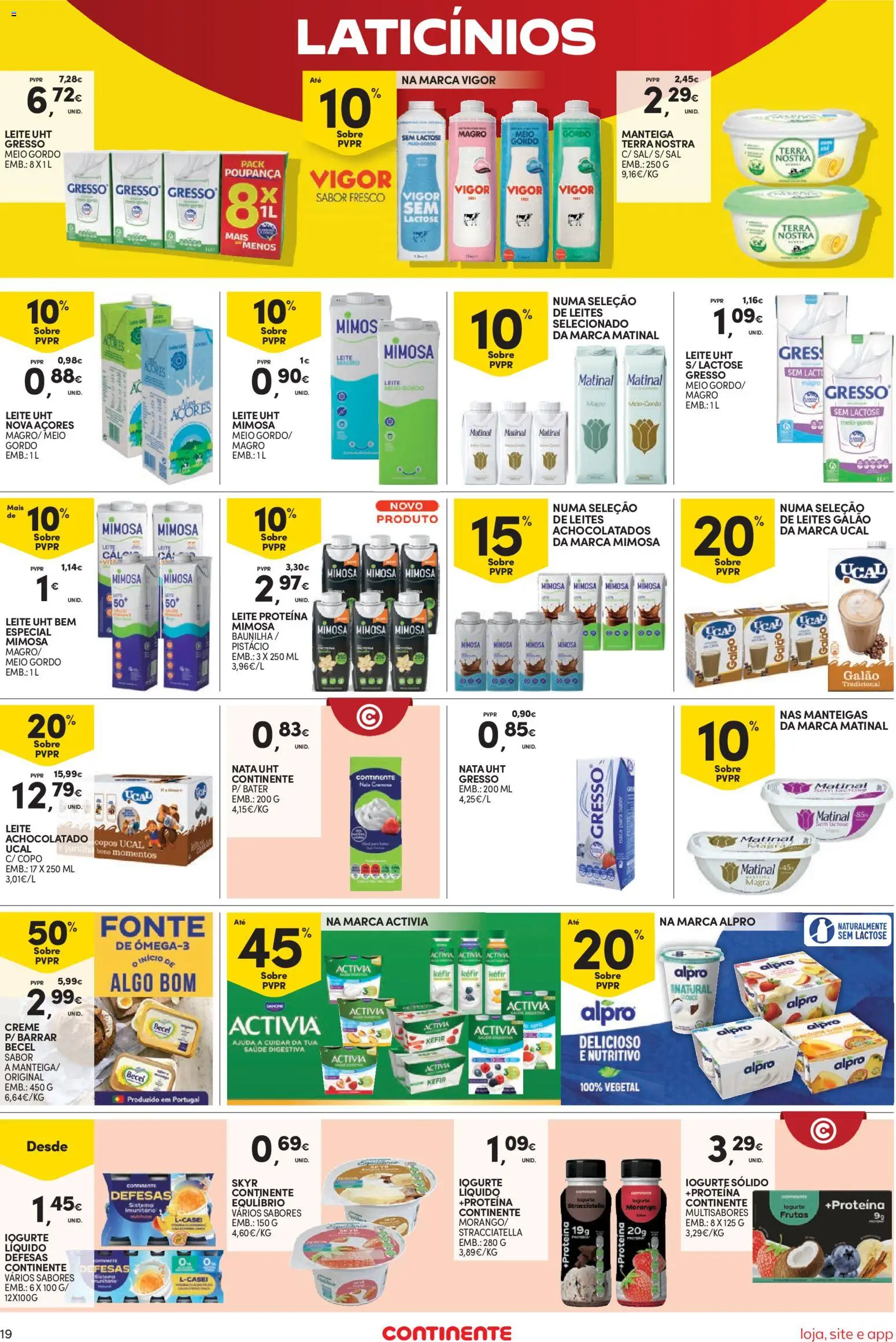 Continente Semanal Continente Bom Dia │ válido de 28.04.2026 | Página: 19 | Produtos: Manteiga, Iogurte, Iogurte liquido, Proteina