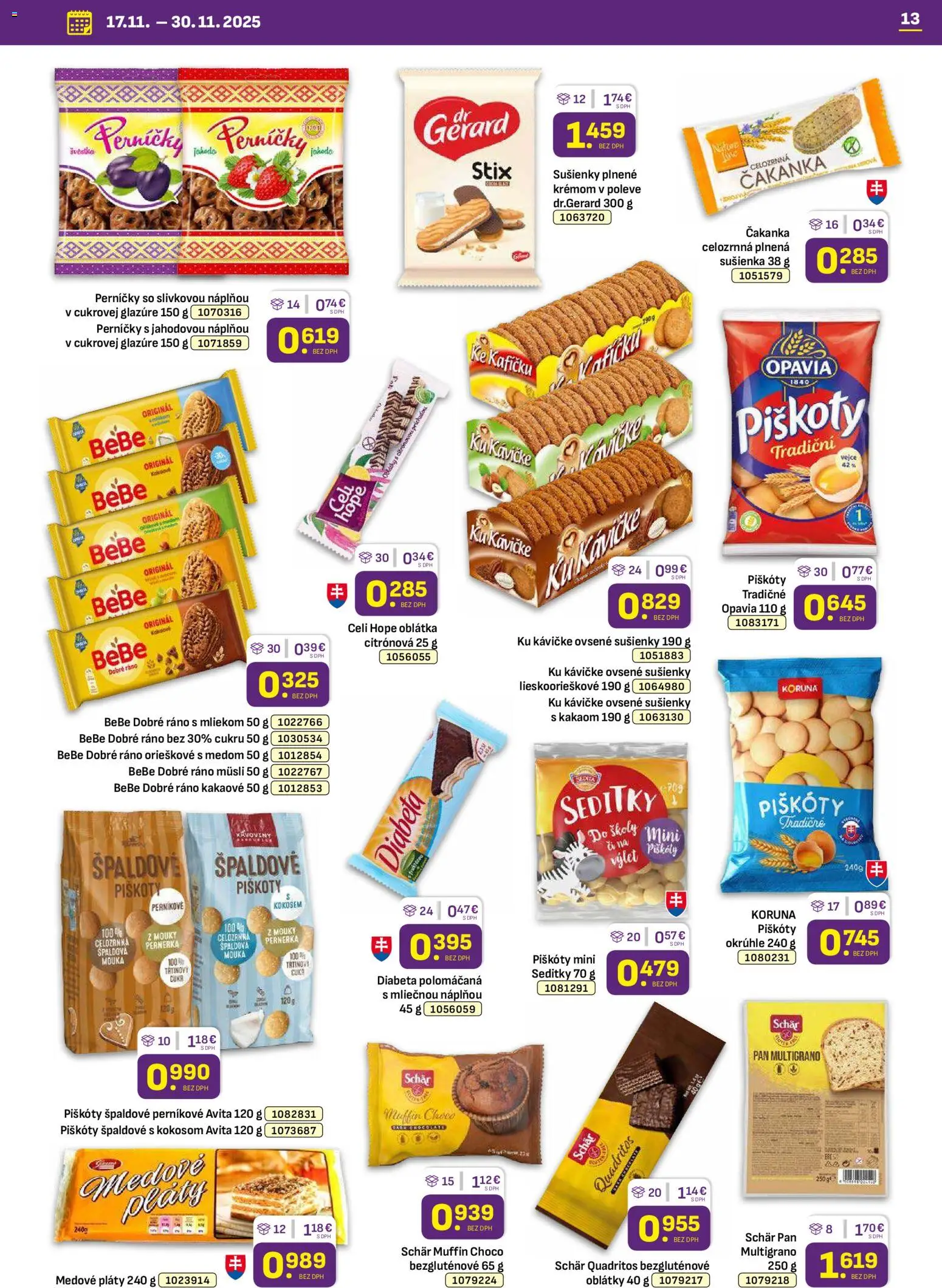 Nové Libex akcie – leták je platný od 17.11.2025 | Strana: 13 | Produkty: BeBe Dobré ráno