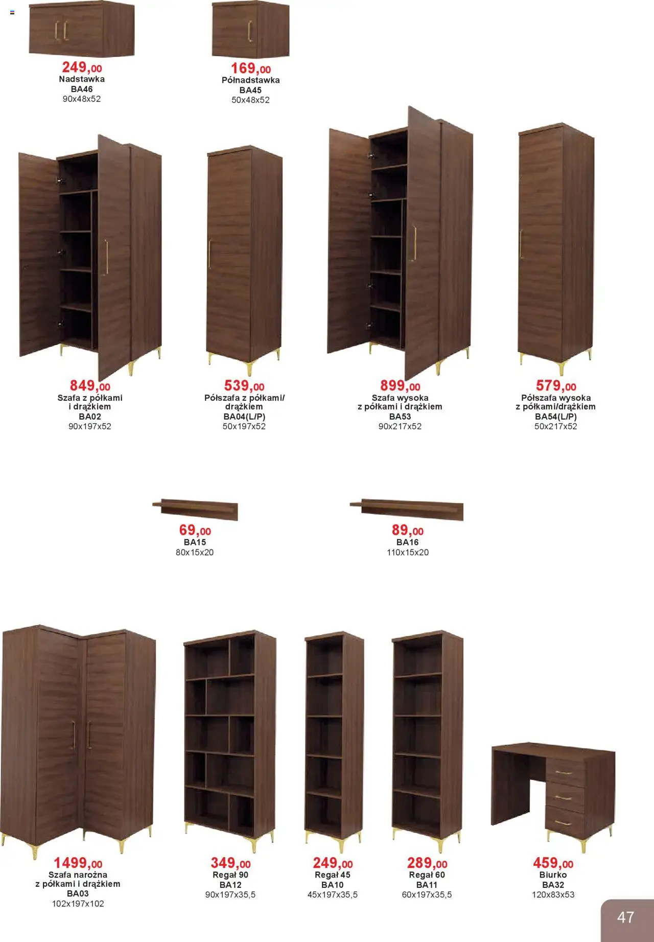 Bodzio Katalog od 01.10.2025 | Strona: 47 | Produkty: Szafa, Biurko, Szafa Narożna, Regał