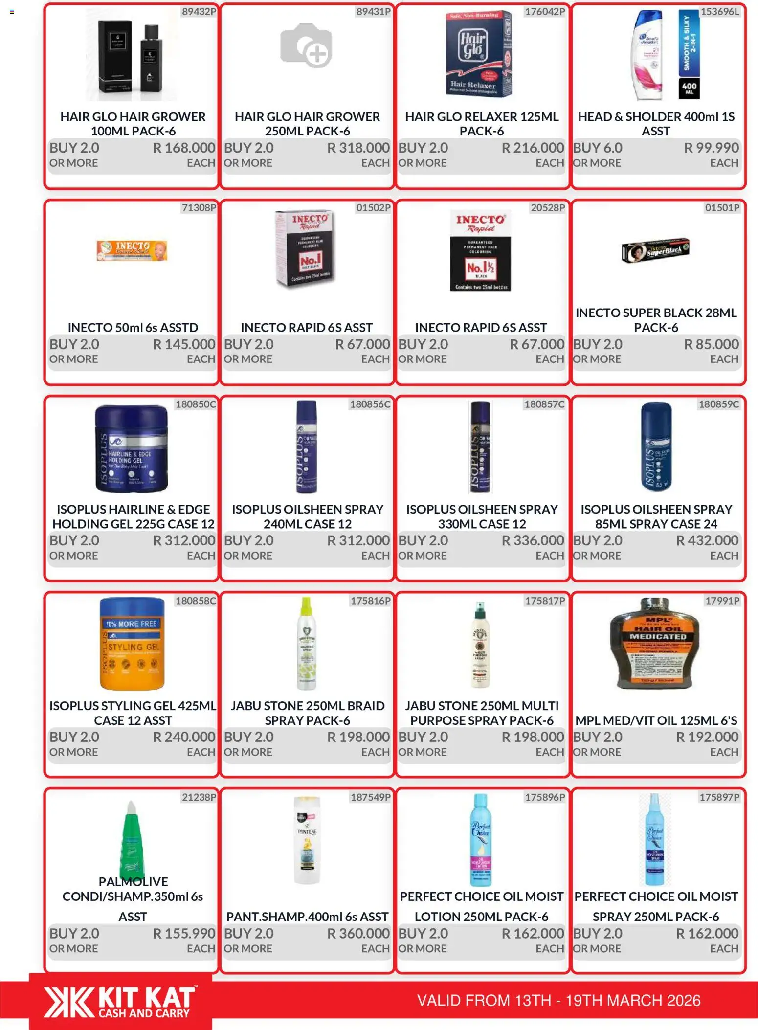New KIT KAT Cash & Carry catalogue – valid from 13.03.2026 | Page: 18 | Products: Case, Oil, Hair oil, Relaxer