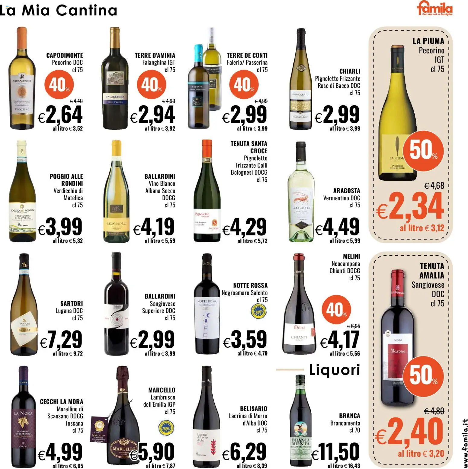Volantino Famila del 16.03.2026 | Pagina: 19 | Prodotti: Vino, Menta, Pecorino, Vino bianco