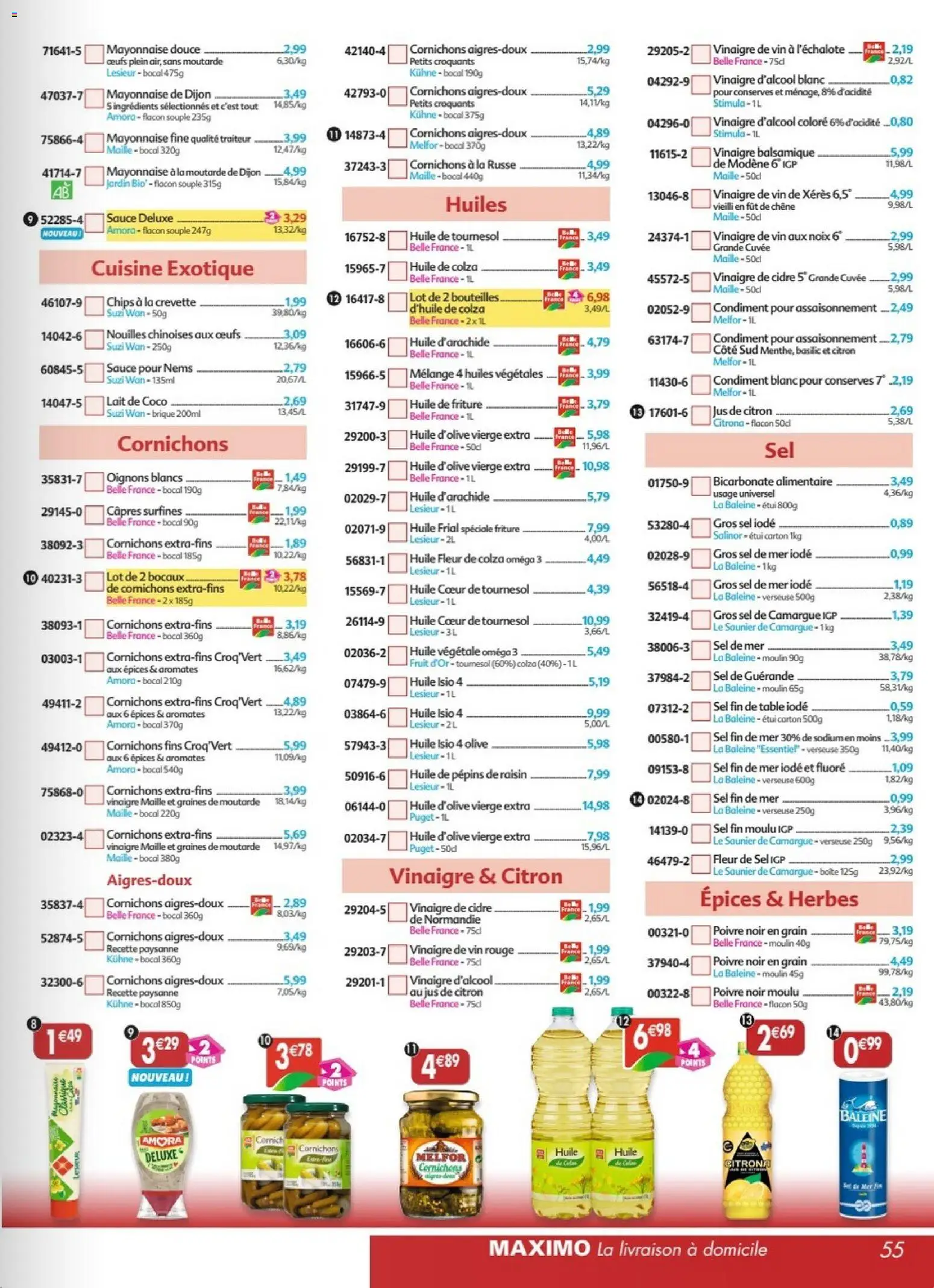 {H1} | Page: 55 | Produits: Huile d'olive vierge, Raisin, Sel, Nouilles