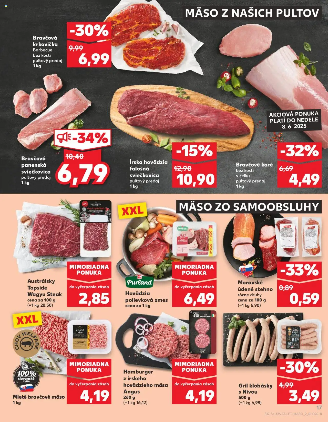 Nové Kaufland akcie – leták je platný od 05.06.2025 | Strana: 17 | Produkty: Gril, Krkovička, Bravčové mäso, Steak