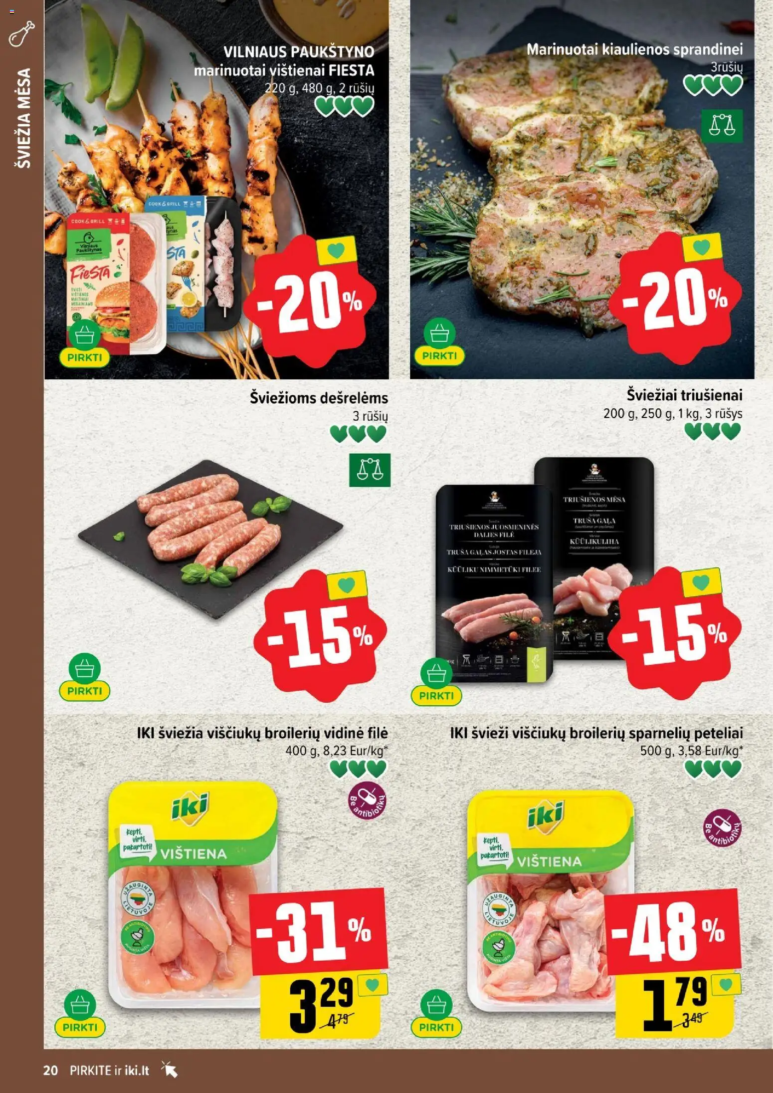 IKI akcijos nuo 01.05.2026 | Puslapis: 20 | Prekių: Kiaulienos, Vištiena