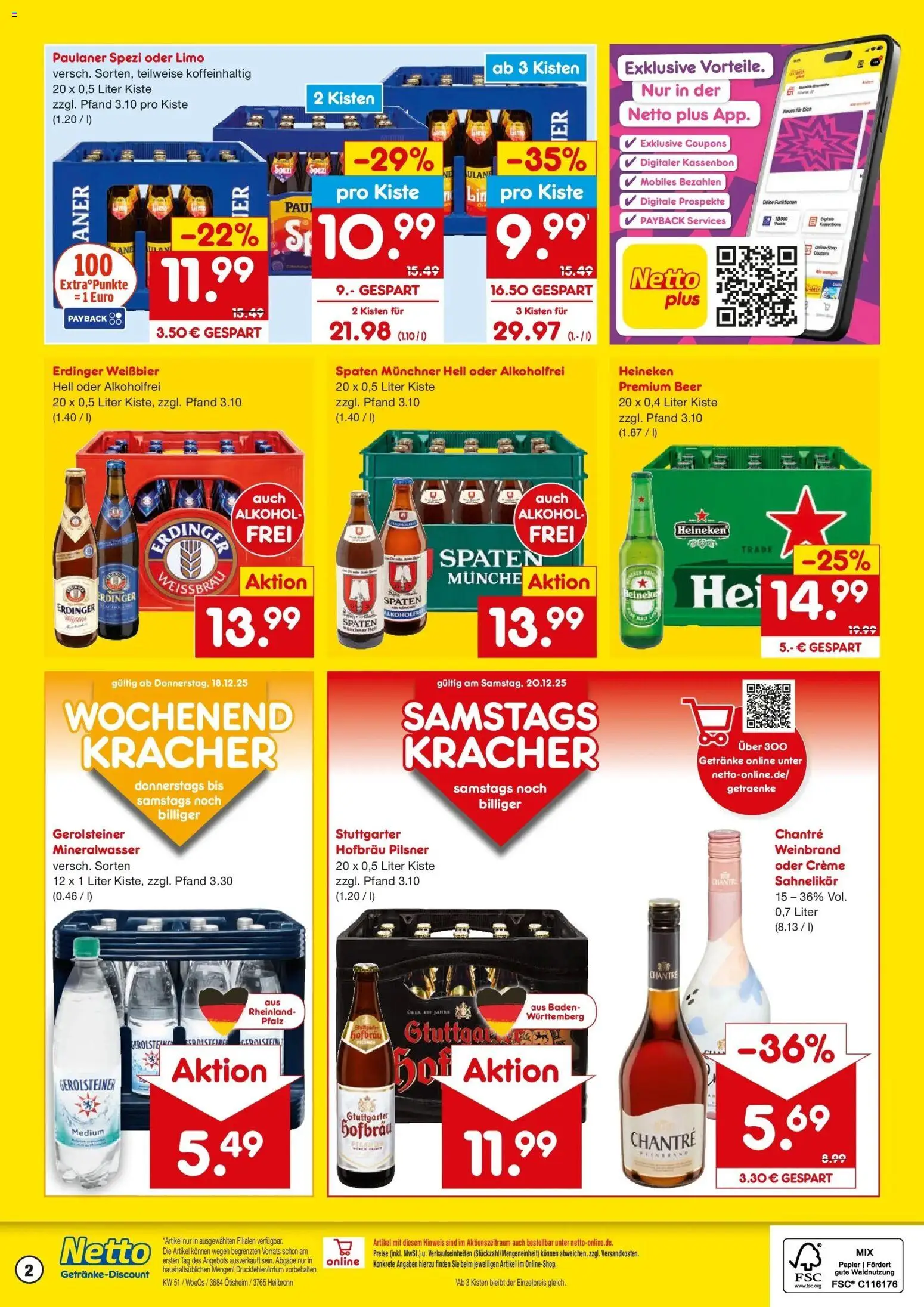 Netto Marken-Discount prospekt Ötisheim	 – gültig ab 15.12.2025 | Seite: 2 | Produkte: Weißbier, Mineralwasser, Creme, Gerolsteiner