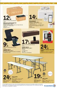 E.Leclerc - Prévisualisation de E.Leclerc catalogue semaine 51 valide à partir de 16.12.2025 | Page: 57 | Produits: Imprimante, USB, Plateau, Table