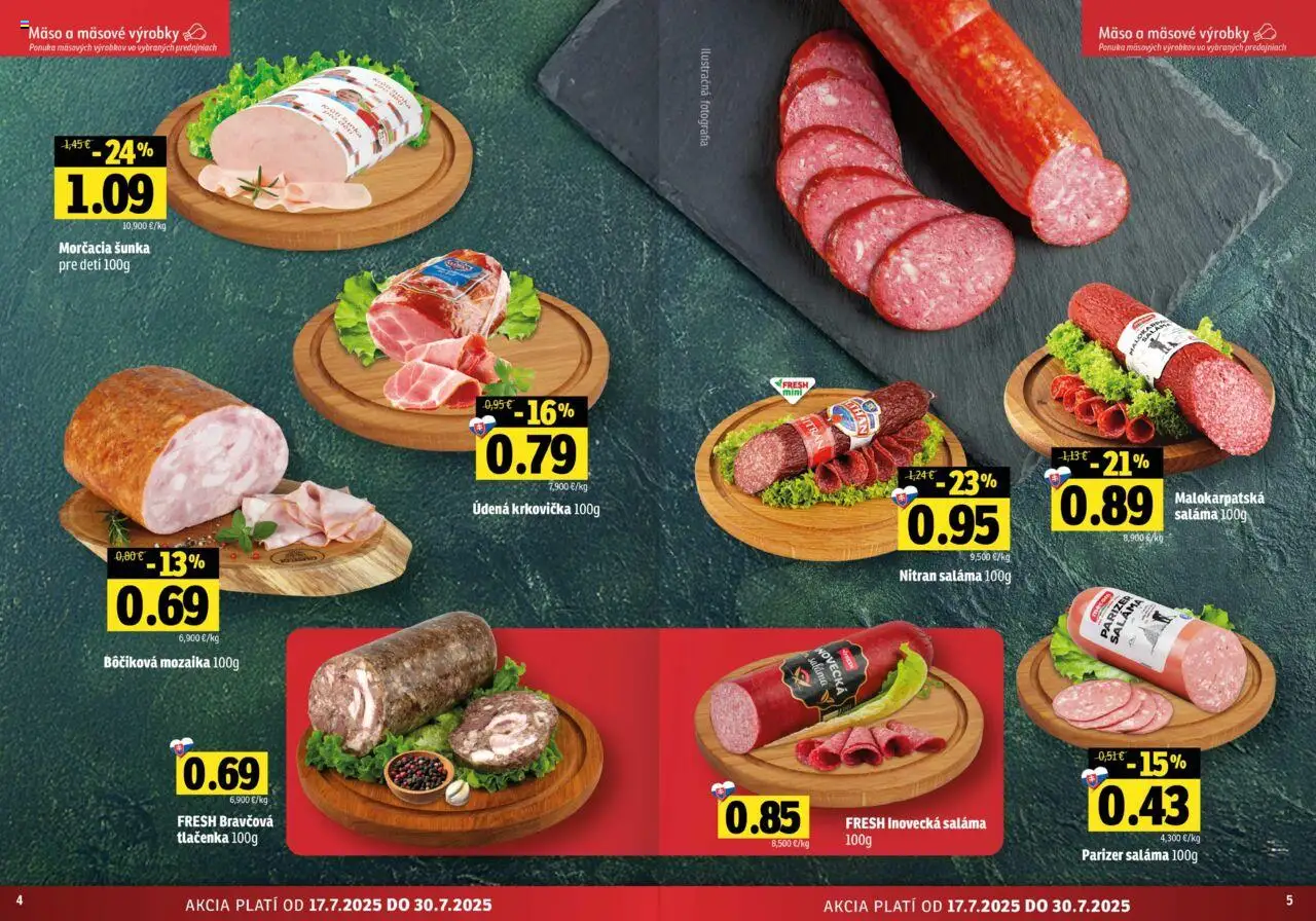 Fresh Východné Slovensko │ platný od 17.07.2025 | Strana: 3 | Produkty: Saláma, Šunka, Krkovička