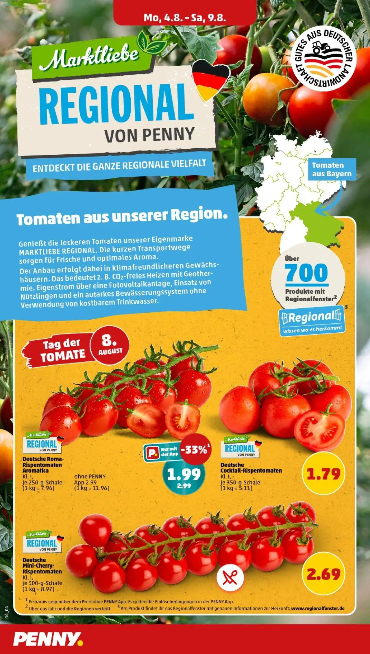 Penny - Bayern - gültig ab dem 04.08.2025 | Seite: 4 | Produkte: Tomaten