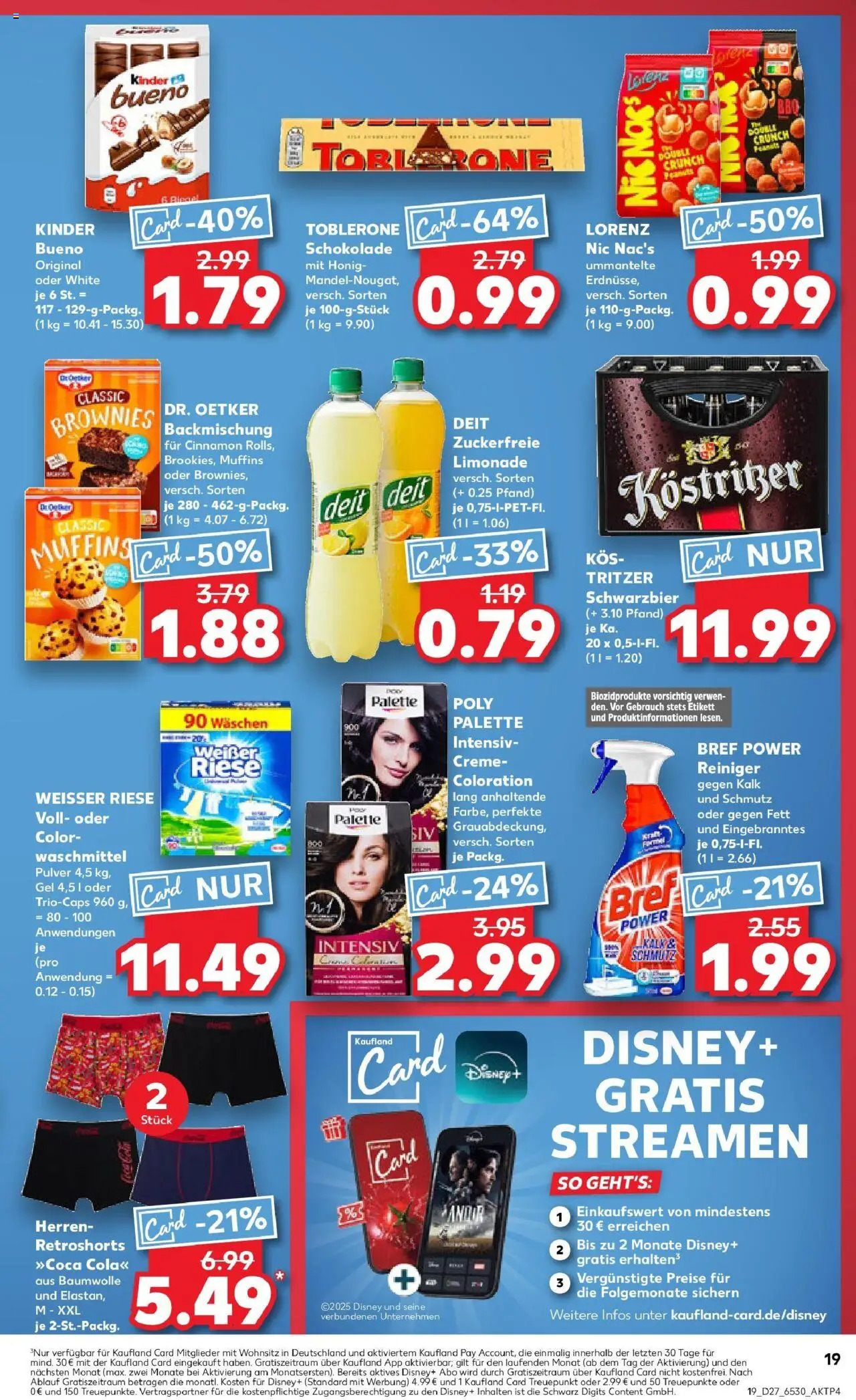 Kaufland prospekt Strausberg	 - gültig ab dem 03.07.2025 | Seite: 19 | Produkte: Cola, Kinder bueno, Limonade, Creme