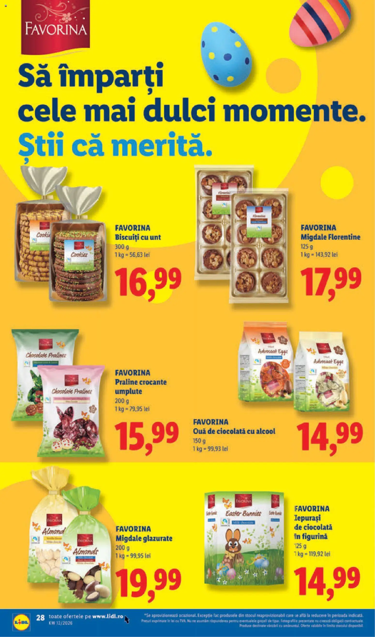 Noul catalog Lidl – valabil de la 16.03.2026 | Pagină: 28 | Produse: Migdale, Unt, Ouă, Biscuiți
