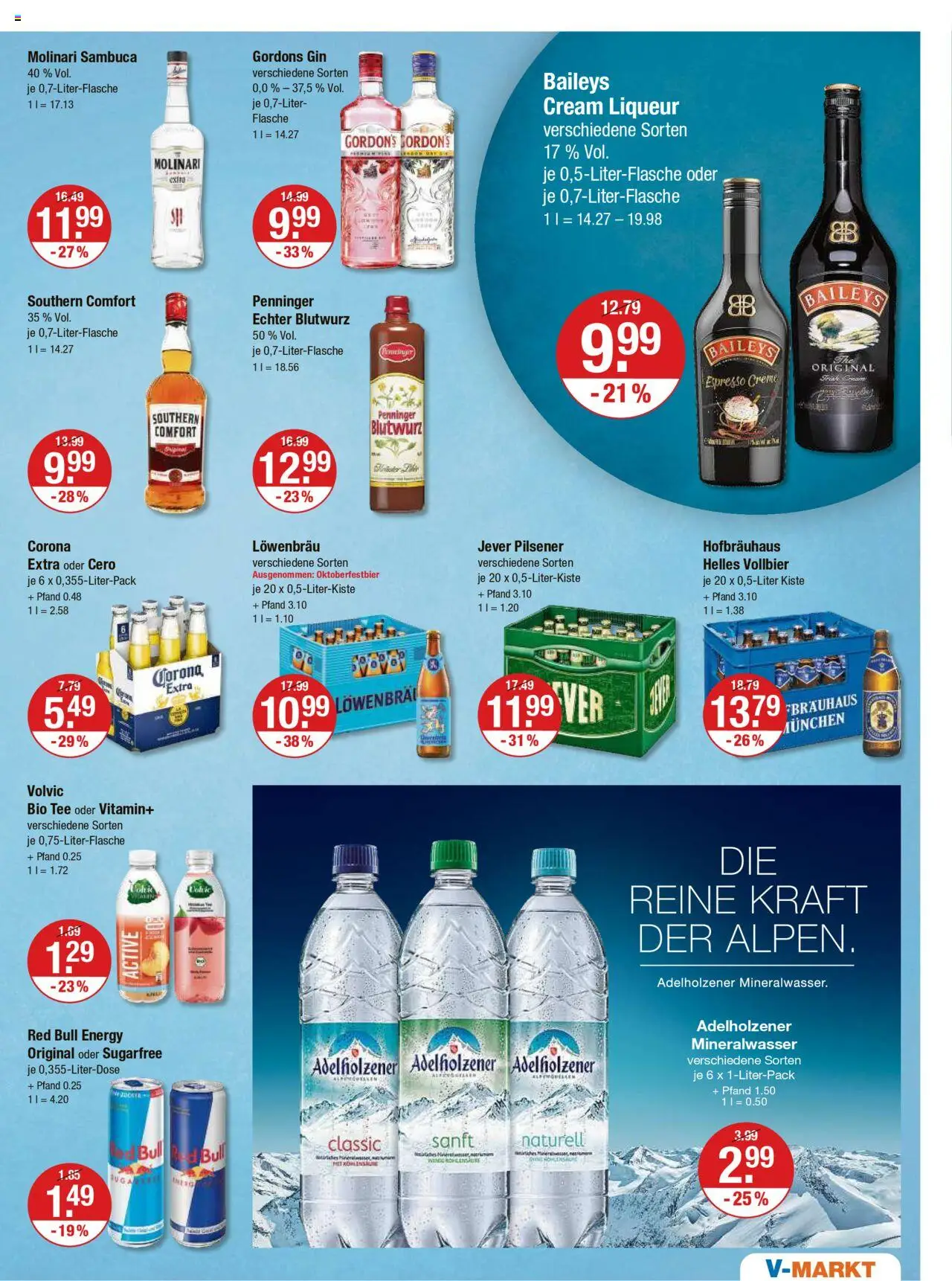 V-Markt - Oberpfalz – gültig ab 25.09.2025 | Seite: 11 | Produkte: Energy, Jever, Baileys, Southern comfort