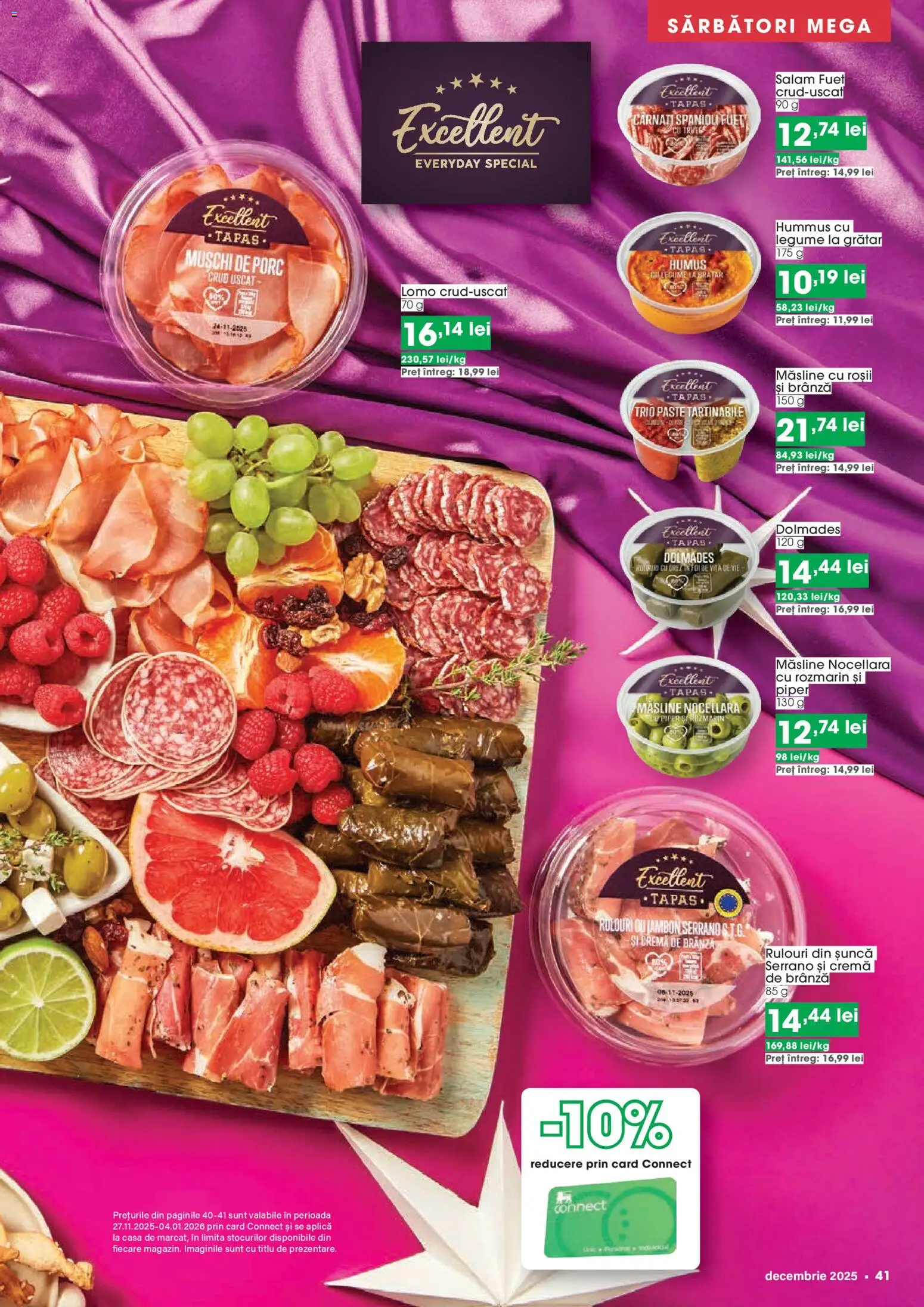 Noul catalog Mega Image – valabil de la 27.11.2025 | Pagină: 41 | Produse: Brânză, Roșii, Piper, Cârnați