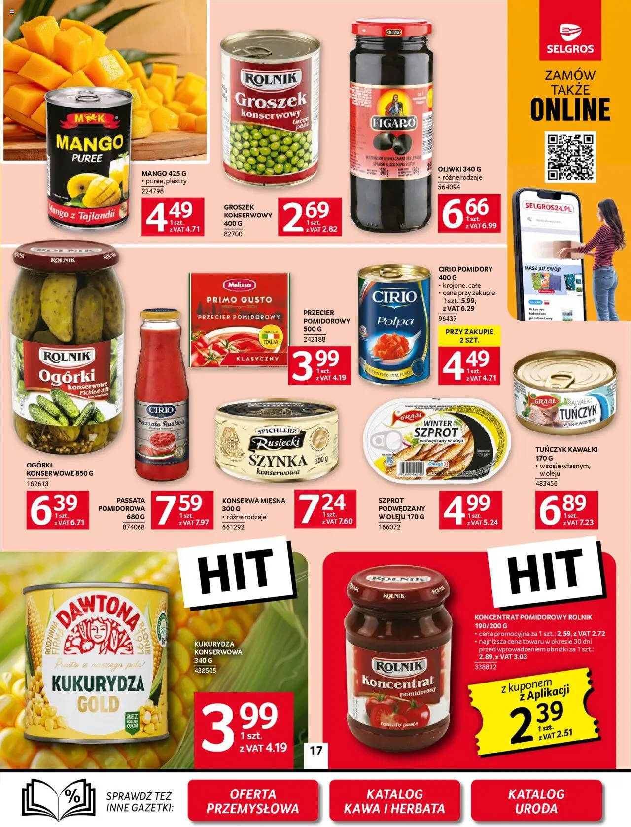 Selgros cash&carry Gazetka od 09.10.2025 | Strona: 17 | Produkty: Kalendarz, Koncentrat pomidorowy, Pomidory, Ogórki