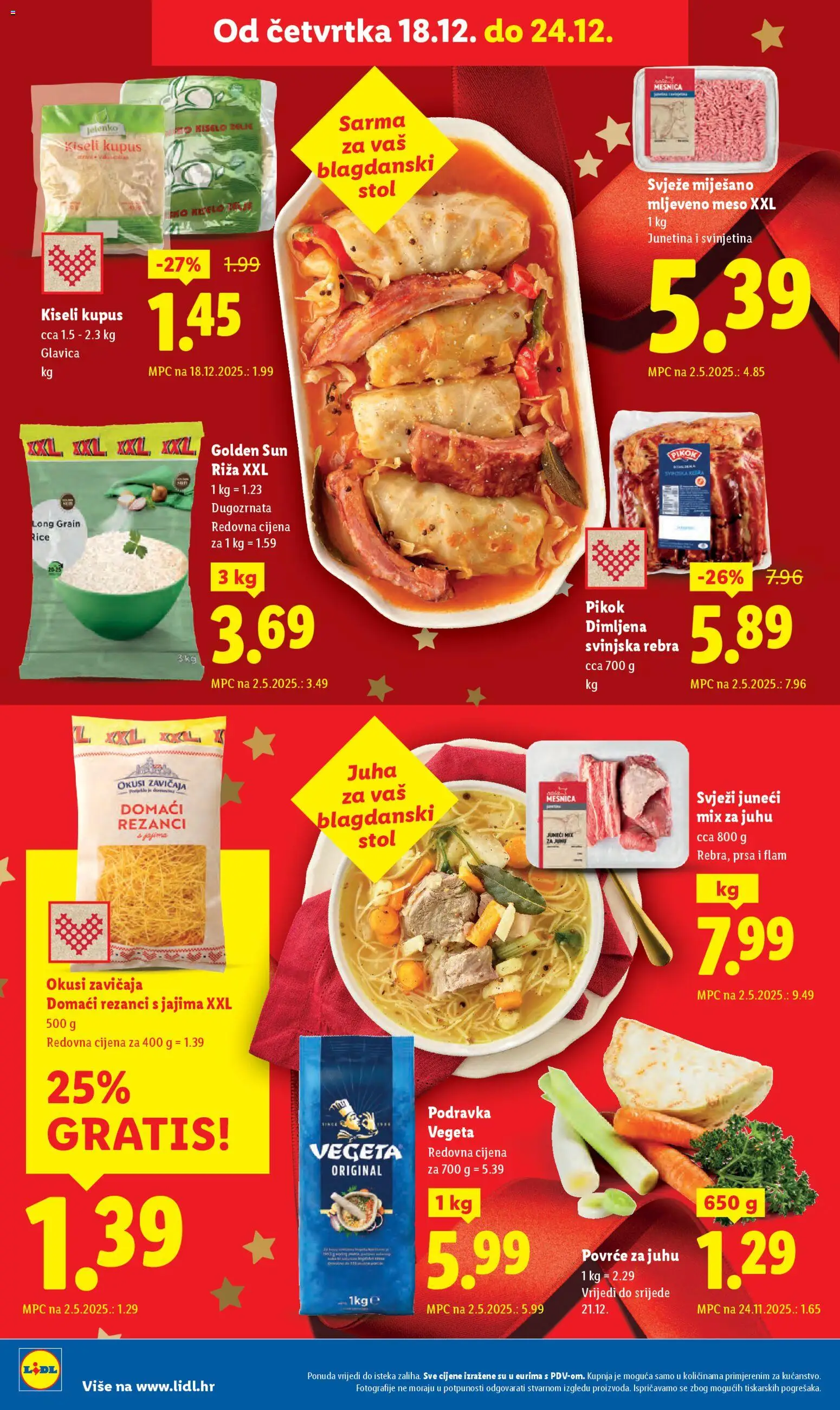 Lidl katalog | vrijedi od 15.12.2025 | Stranica: 70 | Proizvodi: Meso, Rezanci, Mljeveno meso, Povrće