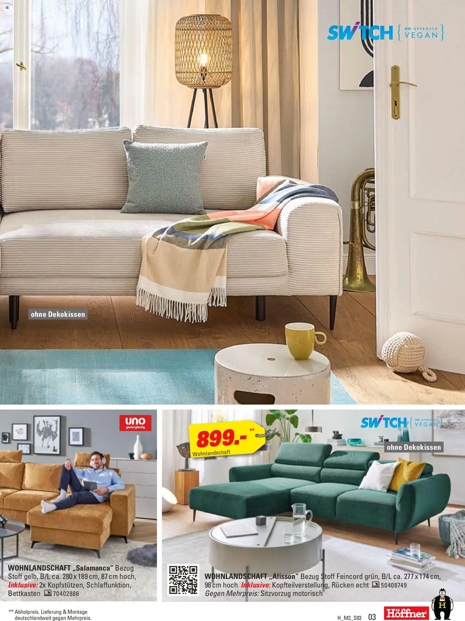 Höffner Prospekt 	 – gültig ab 10.02.2026 | Seite: 3 | Produkte: Wohnlandschaft