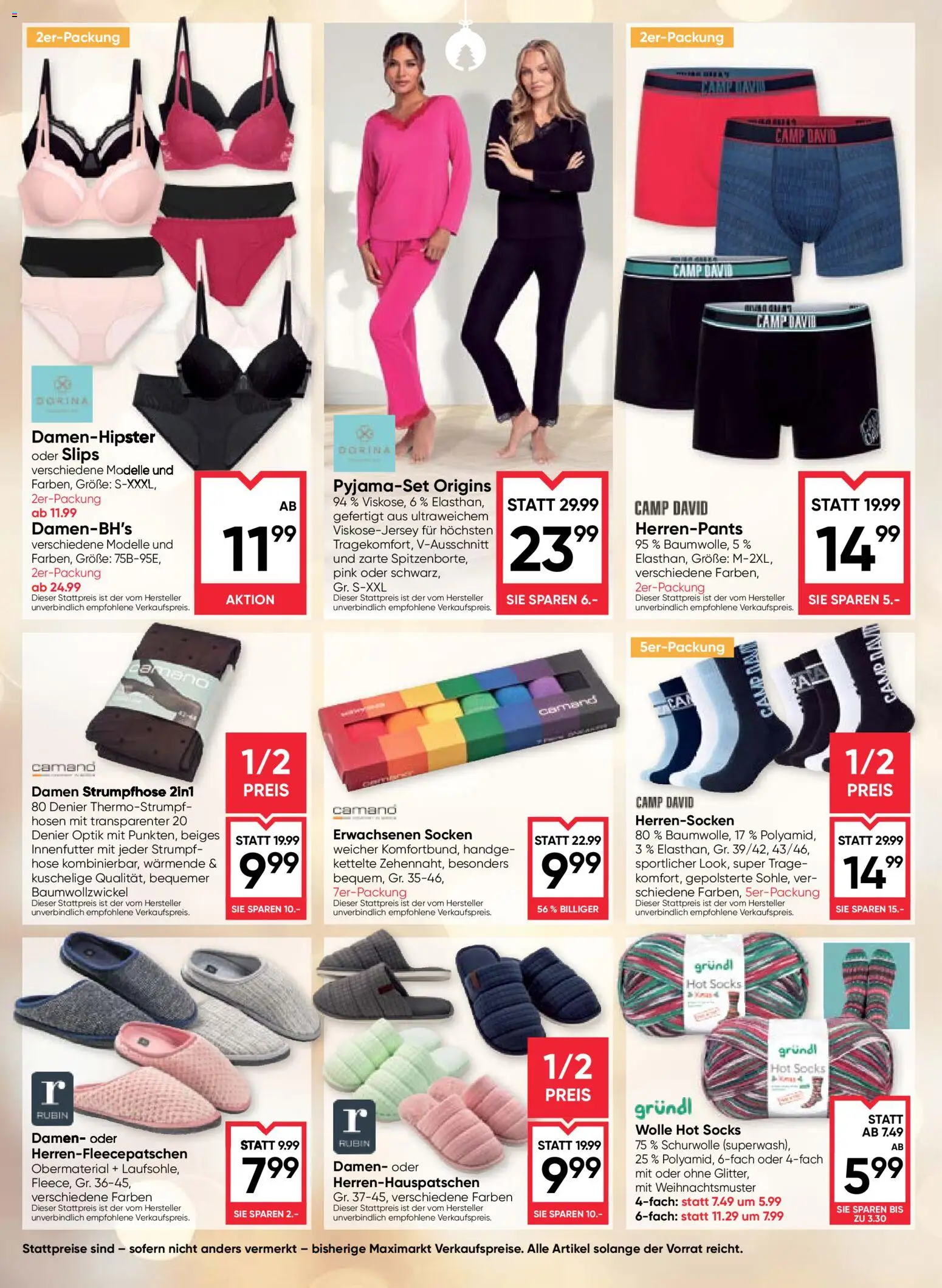 Maximarkt Flugblatt gültig ab 04.12.2025 | Seite: 20 | Produkte: Hose, Socken, Strumpfhose