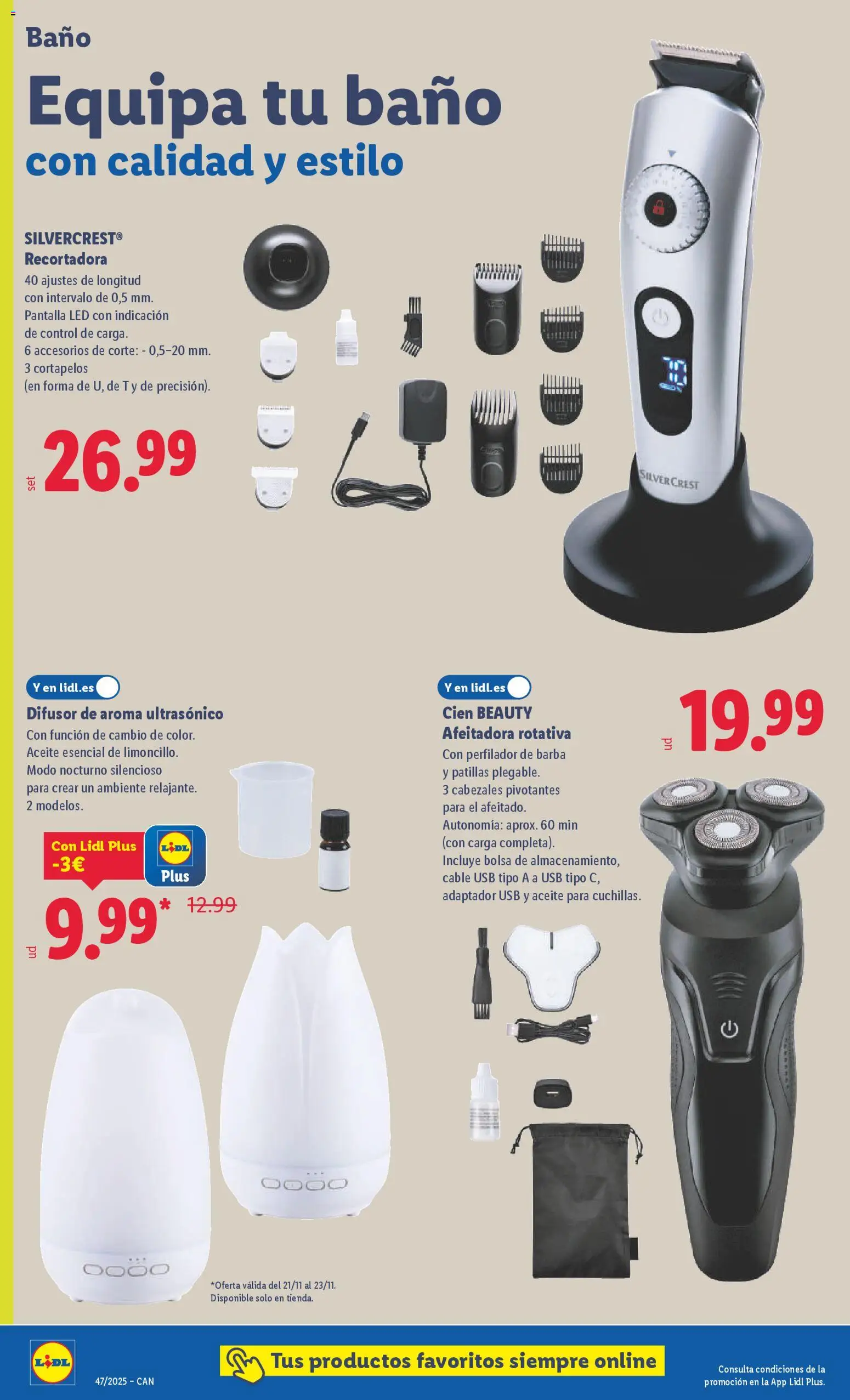 Lidl - Canarias  │ válido desde el 17.11.2025 | Página: 14 | Productos: Aceite, Afeitadora, Bolsa, Adaptador