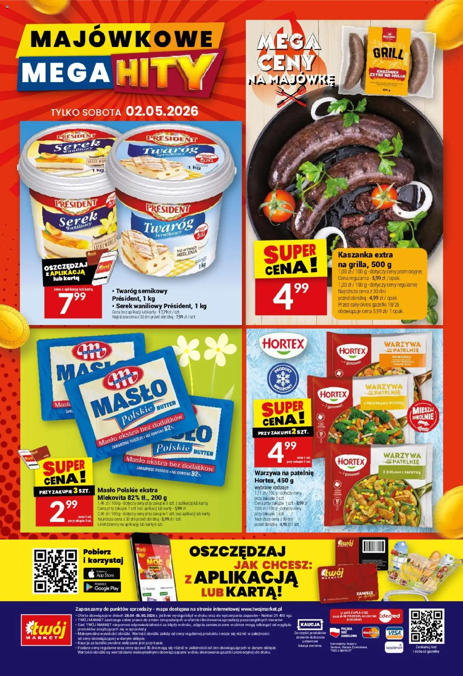 Twój Market gazetka od 28.04.2026 | Strona: 40 | Produkty: Serek, Kaszanka, Twaróg, Warzywa