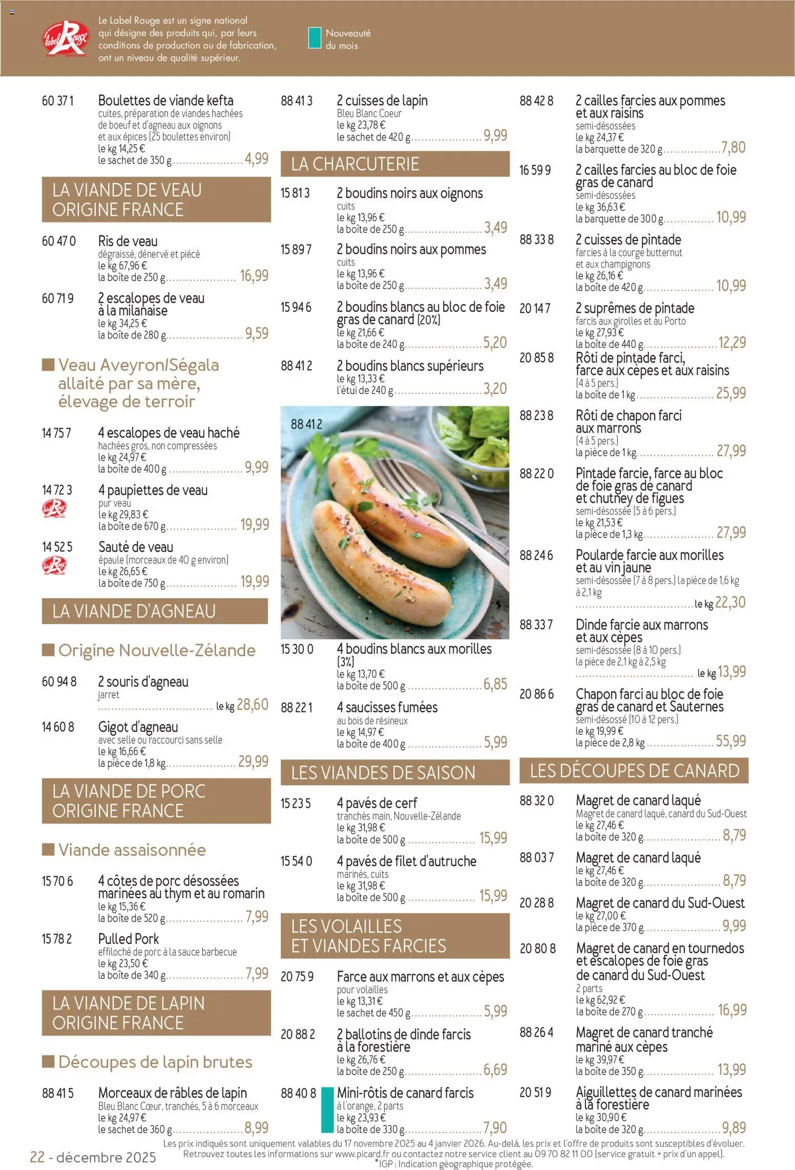 {H1} | Page: 22 | Produits: Viande de porc, Foie Gras de Canard, Lapin, Pommes