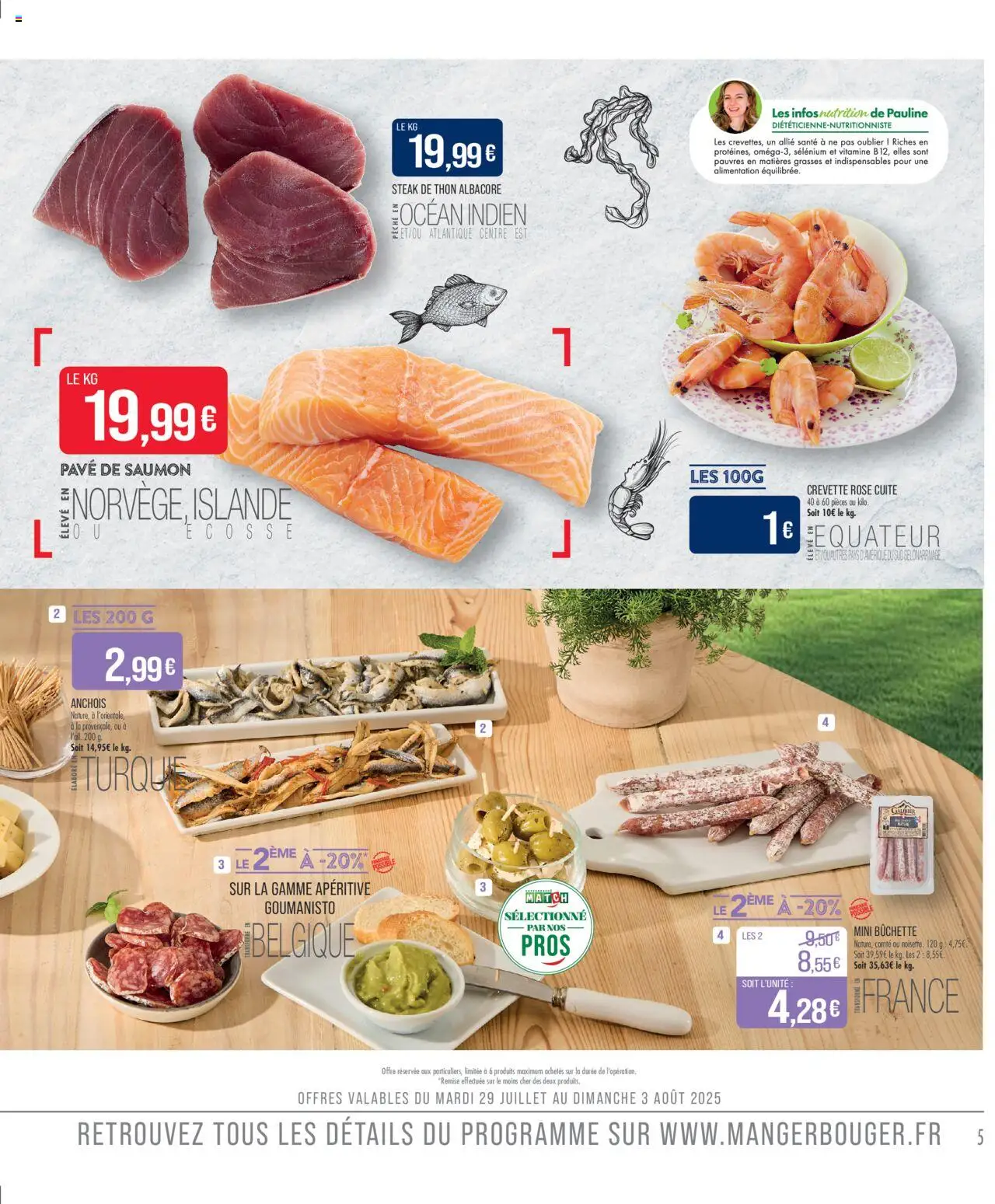  | Page: 5 | Produits: Pavé de saumon, Crevette, Anchois, Saumon