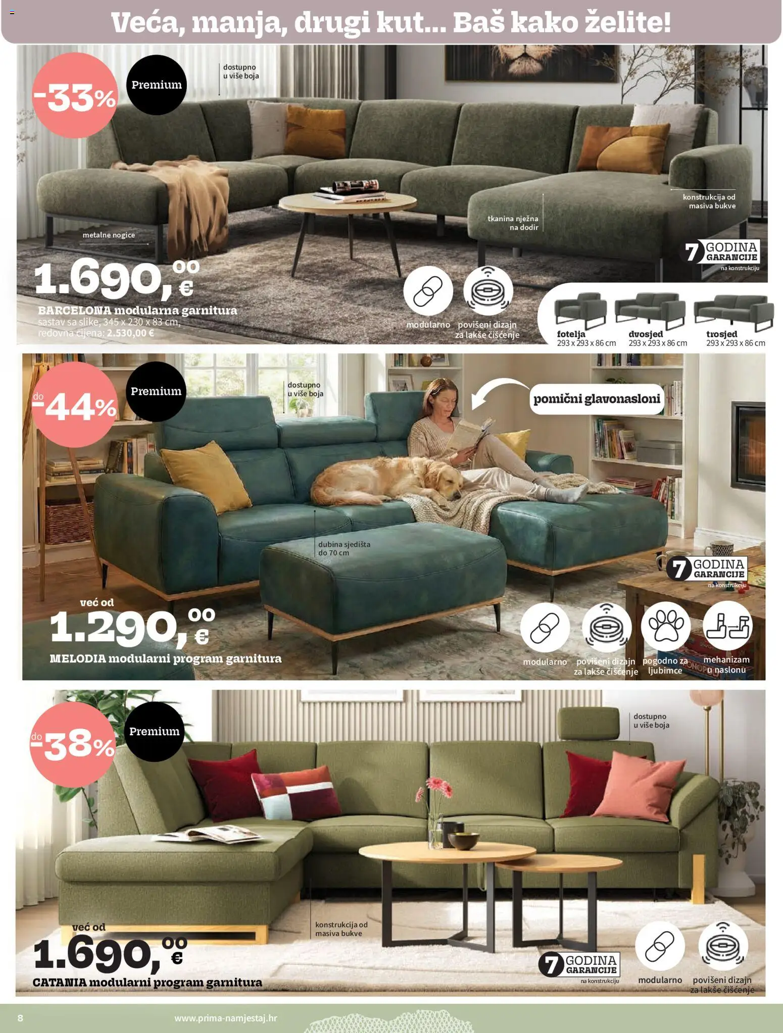 Prima katalog | vrijedi od 01.03.2026 | Stranica: 8 | Proizvodi: Trosjed, Fotelja, Dvosjed