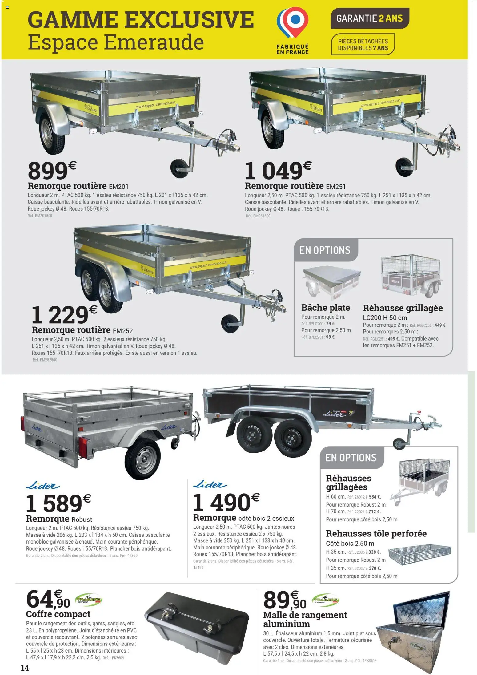 {H1} | Page: 14 | Produits: Remorque, Poignées, Roue jockey