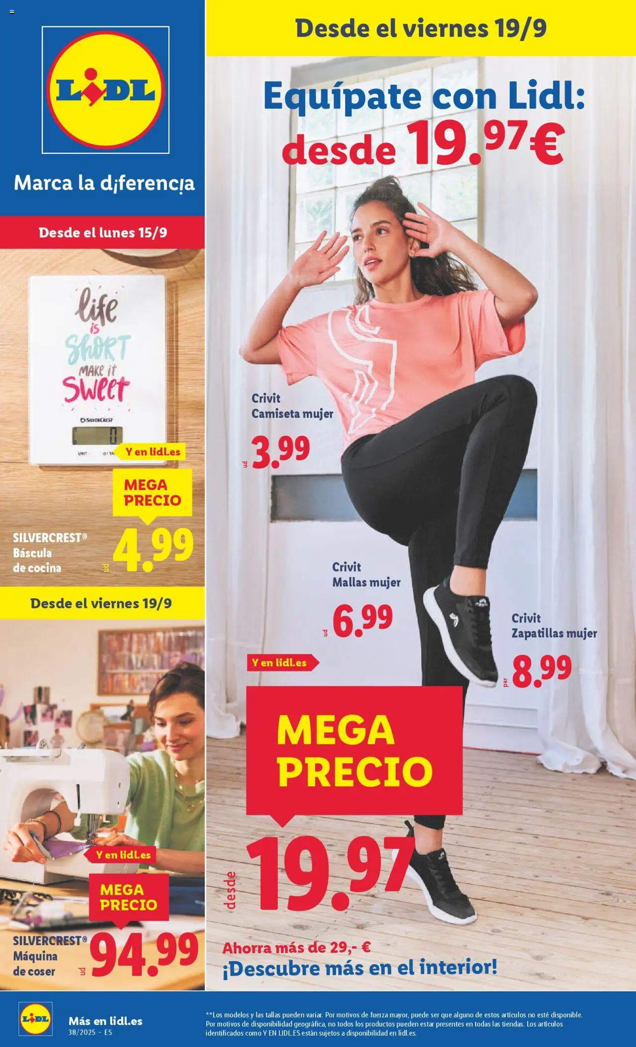 Lidl folleto de bazar │ válido desde el 15.09.2025 | Página: 1 | Productos: Zapatillas, Cocina, Máquina de coser