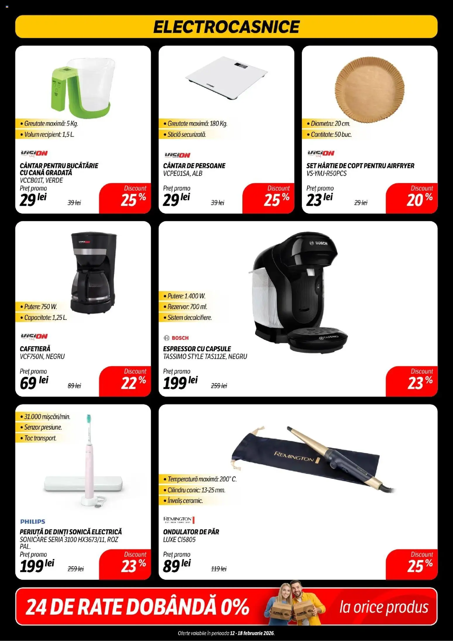 Noul catalog Flanco – valabil de la 12.02.2026 | Pagină: 18 | Produse: Cafetieră, Ondulator, Cântar, Periuță de dinți