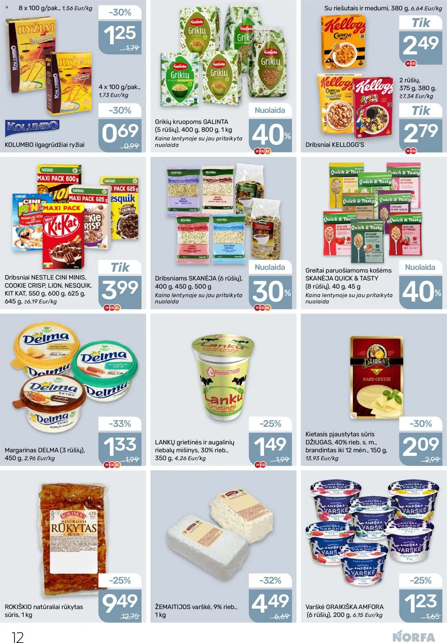 NORFA akcijos nuo 13.11.2025 | Puslapis: 12 | Prekių: Sūris, Varškė, Ryžiai, Dribsniai