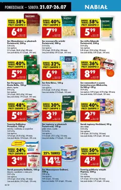 Biedronka gazetka od 21.07.2025 | Strona: 28 | Produkty: Ser topiony, Szynka, Ser gorgonzola, Mozzarella