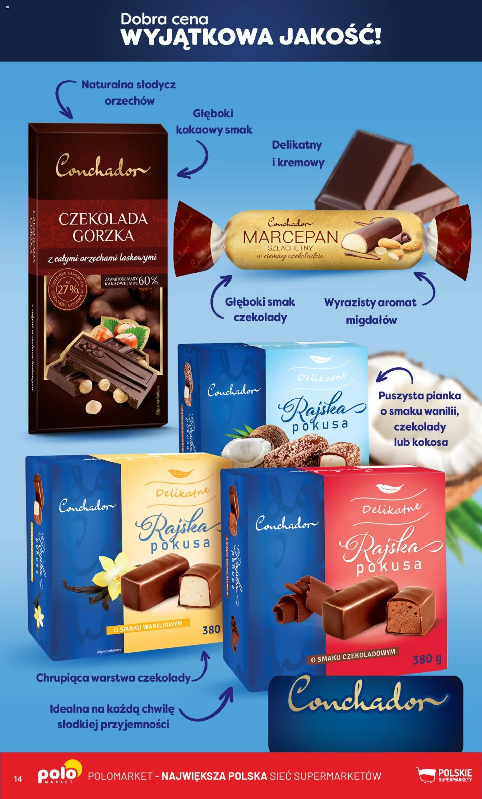 POLOmarket Gazetka - Wyjatkowa Jakość od 19.11.2025 | Strona: 14 | Produkty: Czekolady, Czekolada gorzka, Czekolada, Marcepan