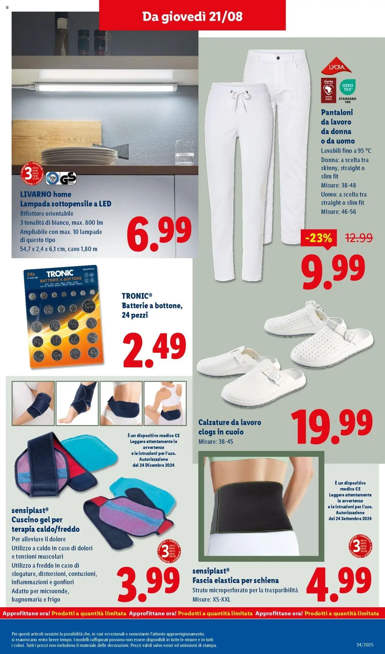 Volantino Lidl del 18.08.2025 | Pagina: 45 | Prodotti: Pantaloni, Cavo, Cuscino, Batterie
