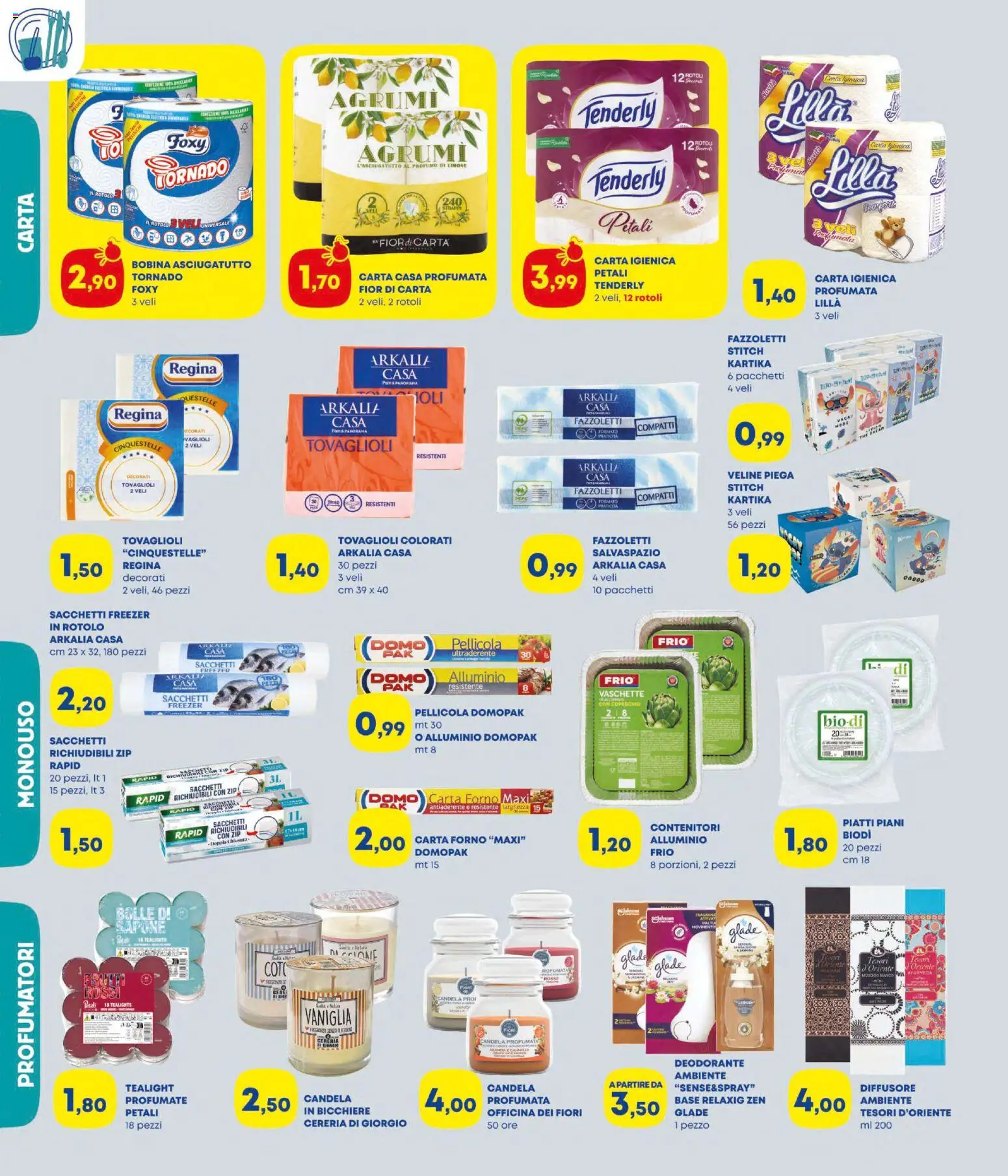 Volantino Panorama del 29.01.2026 | Pagina: 10 | Prodotti: Veline, Freezer, Carta forno, Candela