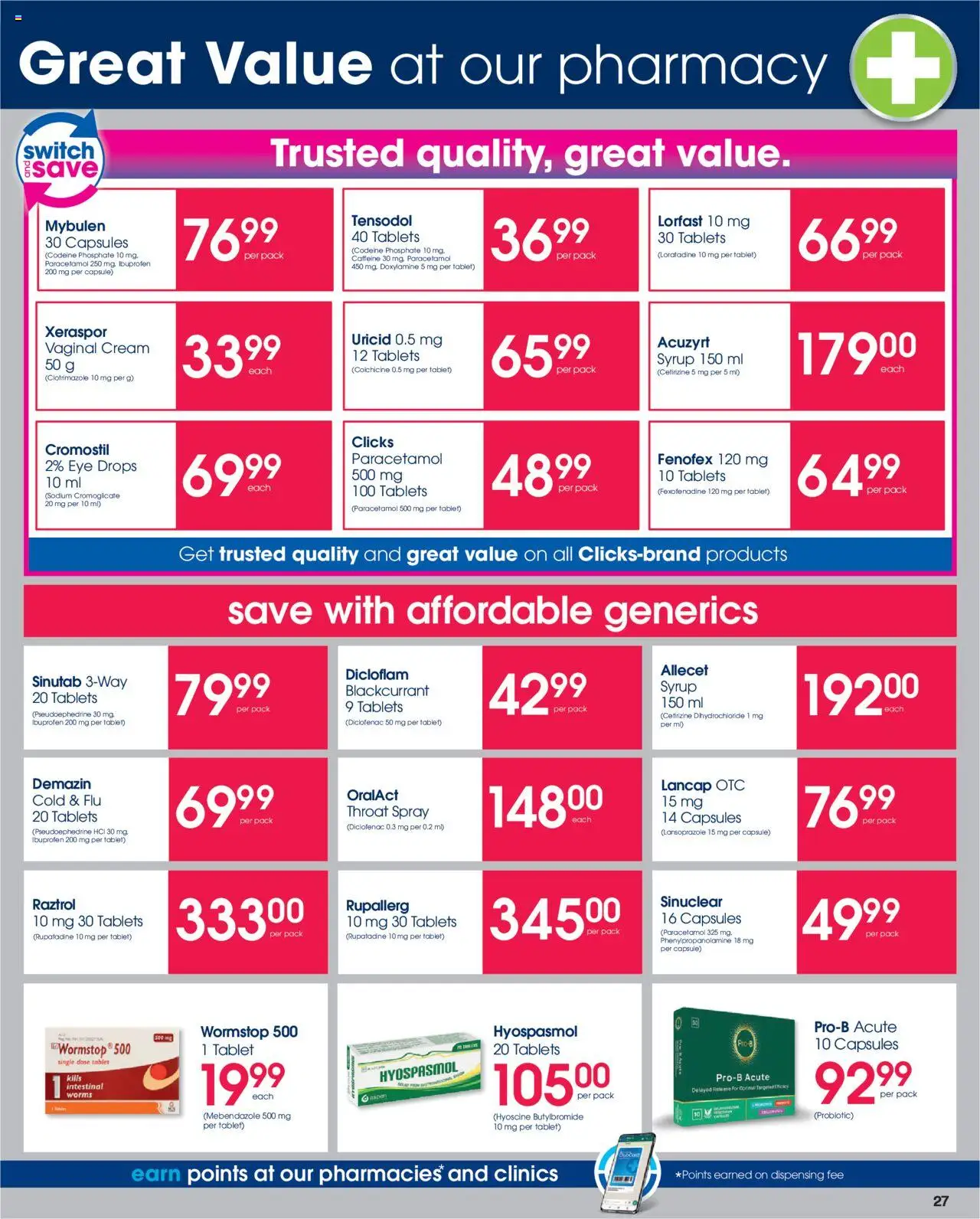 New Clicks catalogue – valid from 23.09.2025 | Page: 27 | Products: Tablet, Switch, Cream, Syrup