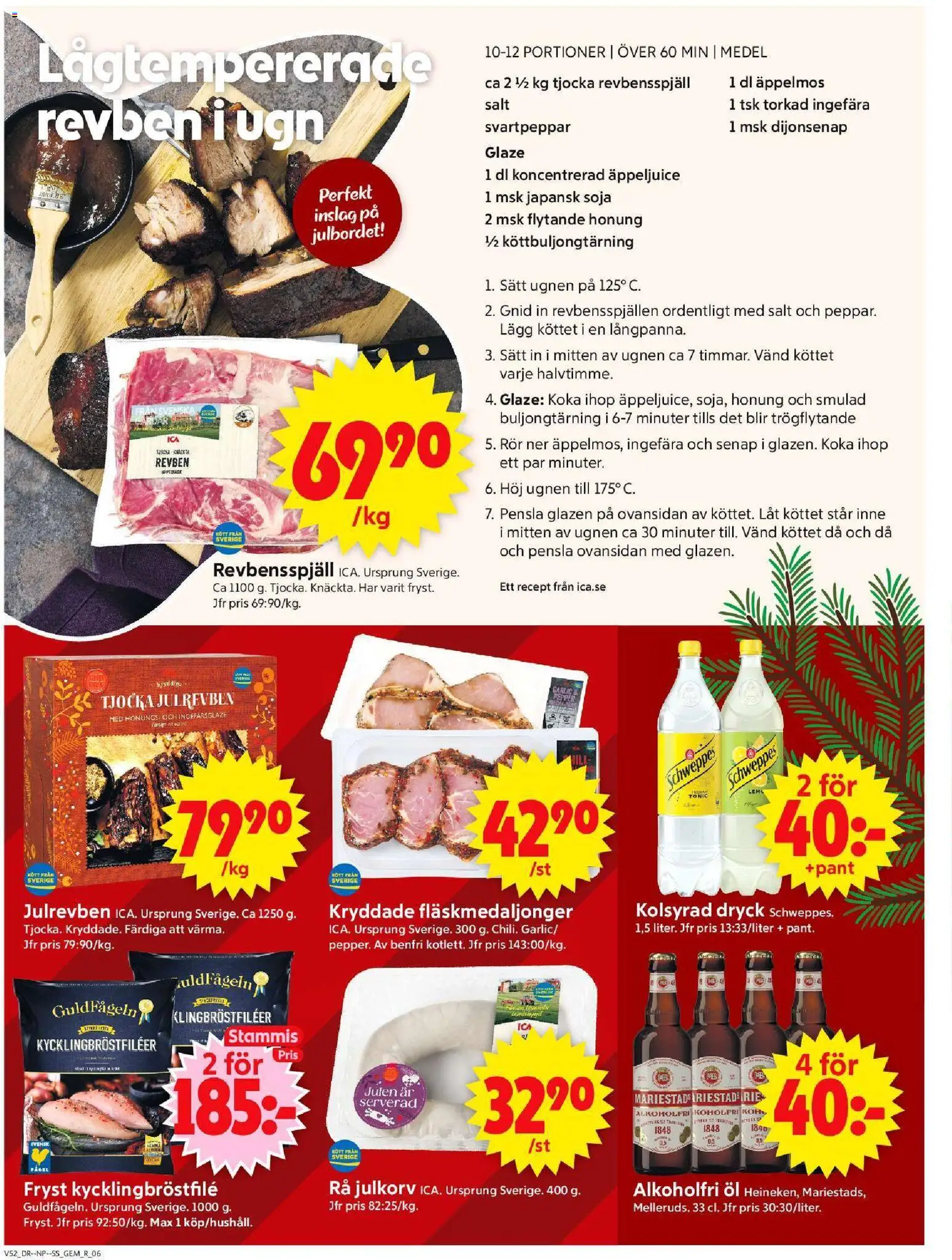 ICA Supermarket reklamblad aktuell från 22.12.2025 | Sida: 8 | Produkter: Salt, Senap, Revbensspjäll, Ugnen