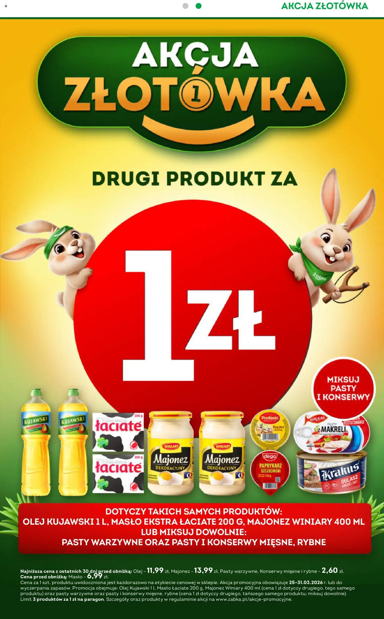 Żabka gazetka - Codzienne produkty od 25.03.2026 | Strona: 5 | Produkty: Paprykarz, Paprykarz szczeciński, Olej, Gulasz