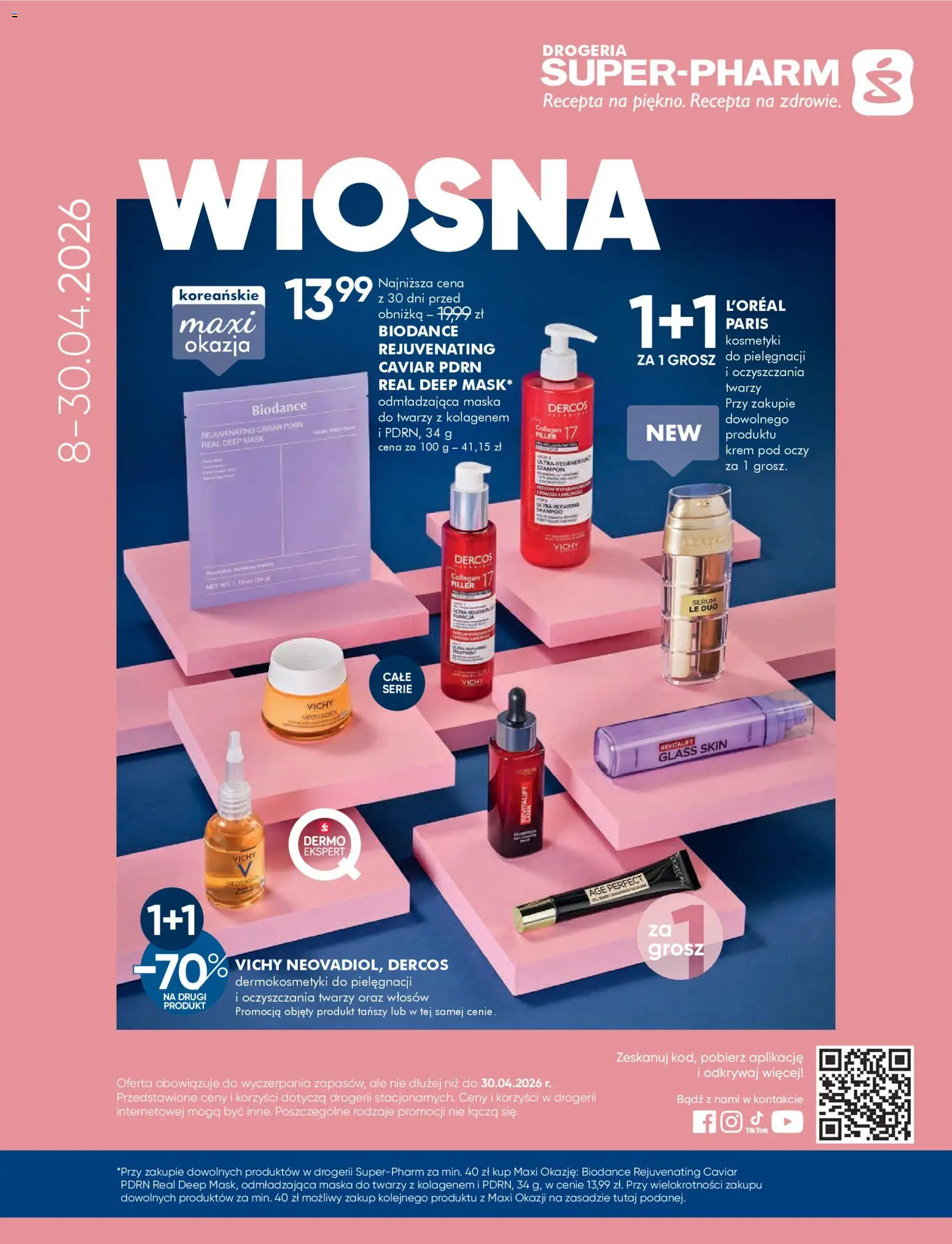Super-pharm gazetka od 08.04.2026 | Strona: 1 | Produkty: Drogeria, Kosmetyki, Szampon, Krem