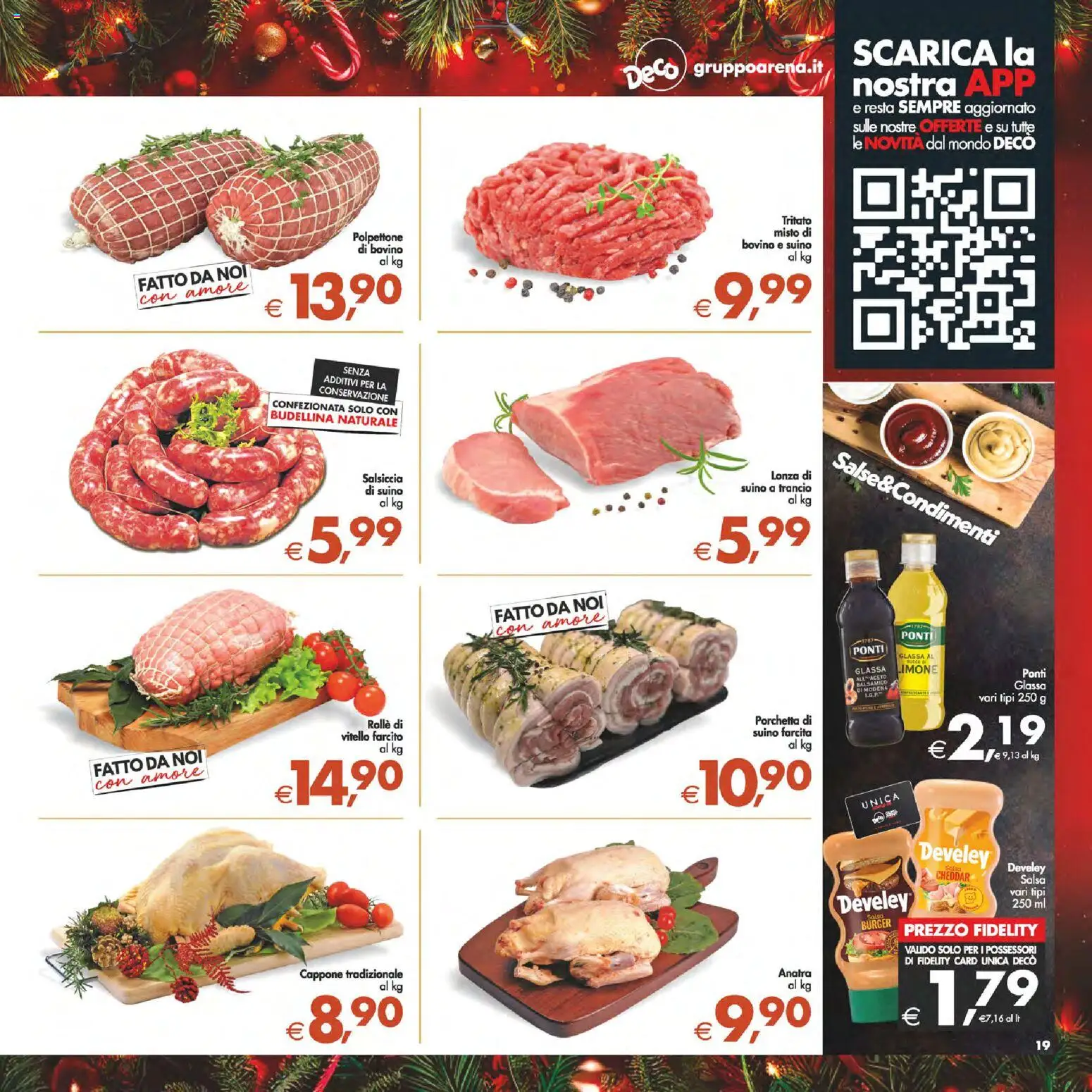 Volantino Decò del 16.12.2025 | Pagina: 19 | Prodotti: Porchetta, Salsiccia, Vitello, Glassa