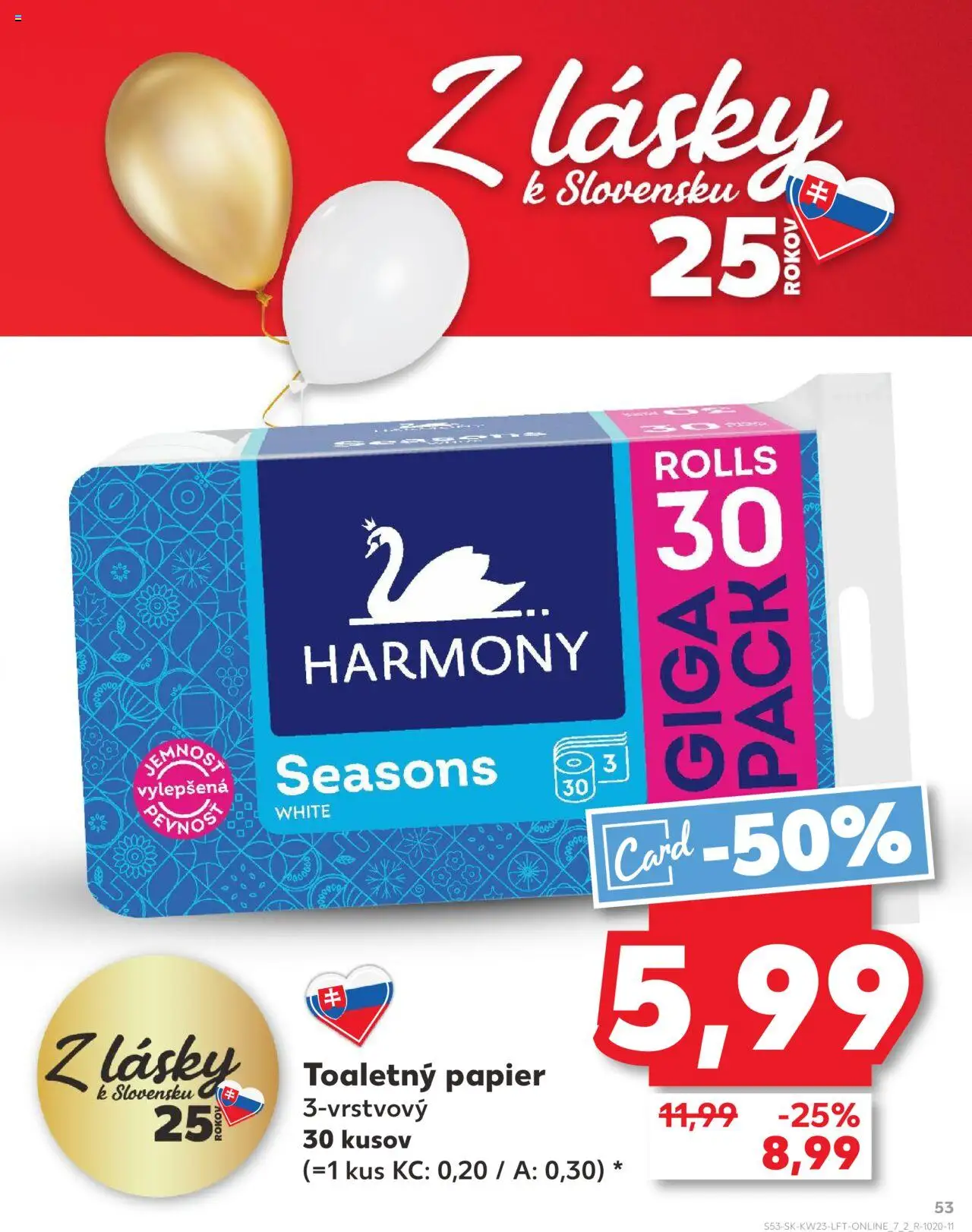 Nové Kaufland akcie – leták je platný od 05.06.2025 | Strana: 53 | Produkty: Toaletný papier