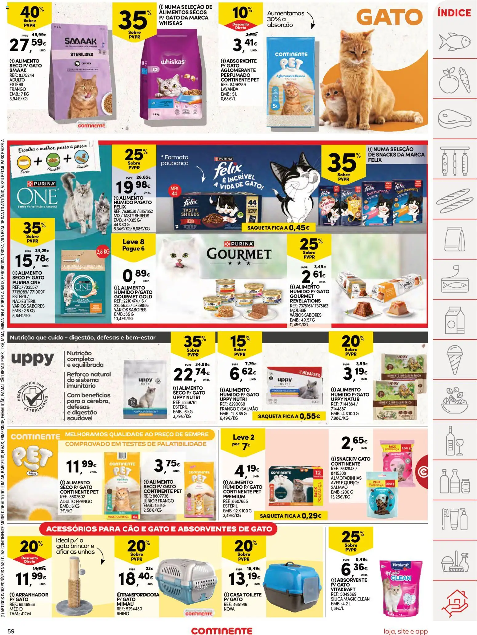 Continente Semanal Continente Bom Dia │ válido de 24.03.2026 | Página: 59 | Produtos: Purina one, Frango, Salmão