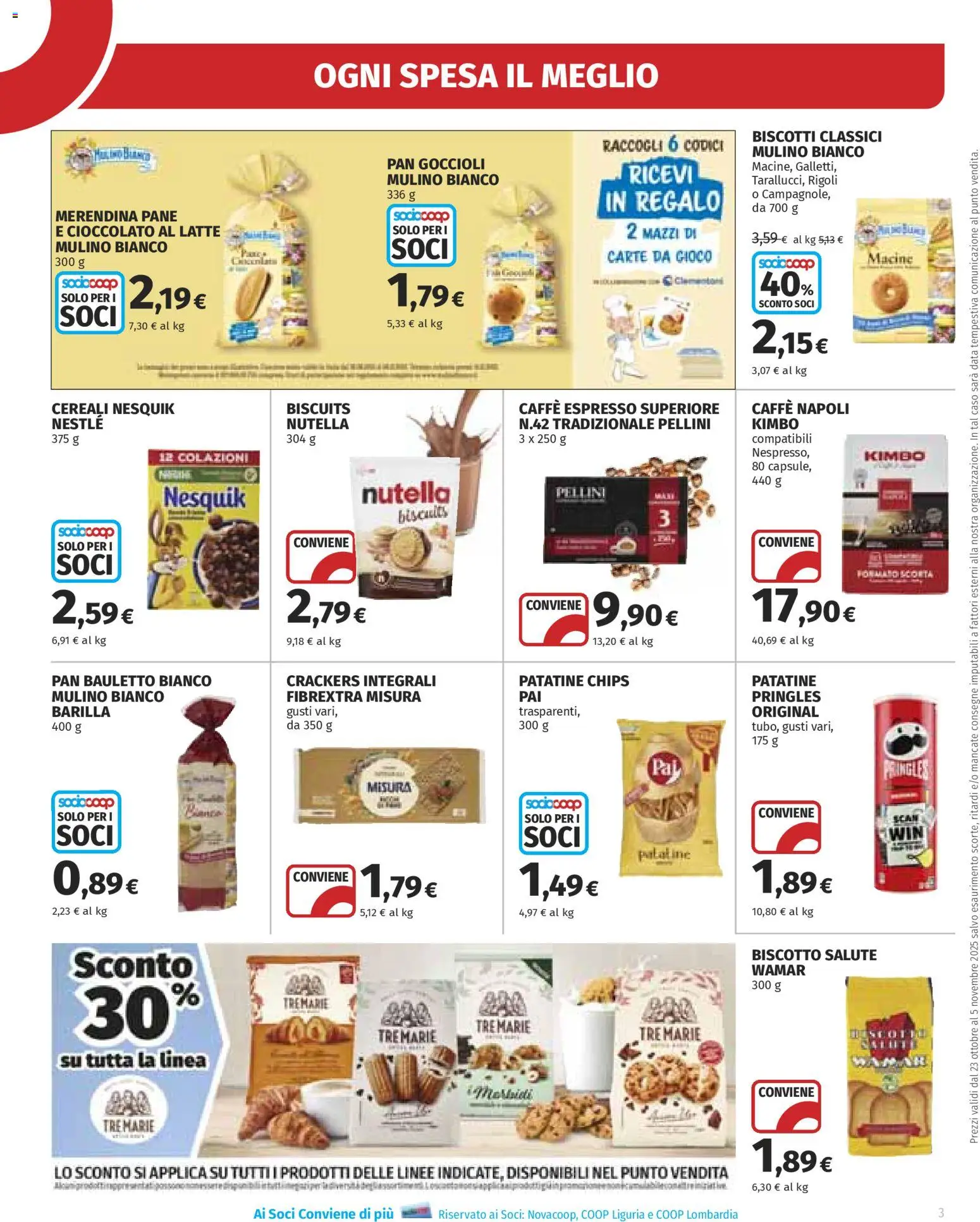 Volantino Ipercoop del 23.10.2025 | Pagina: 3 | Prodotti: Cereali, Biscotti, Data, Gioco
