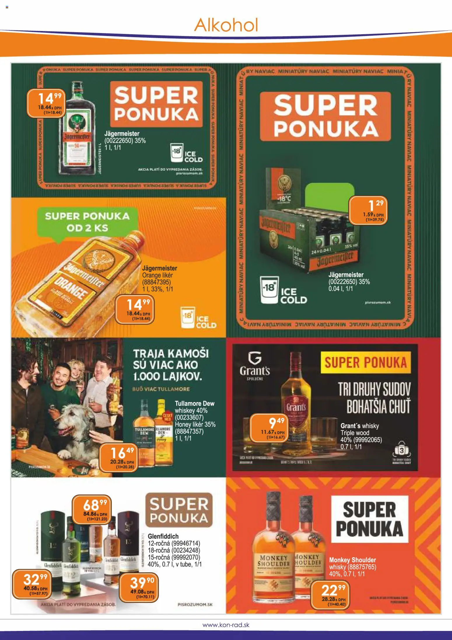 Nové KON - RAD akcie – leták je platný od 08.01.2026 | Strana: 2 | Produkty: Jägermeister, Whisky, Alkohol, Tullamore Dew