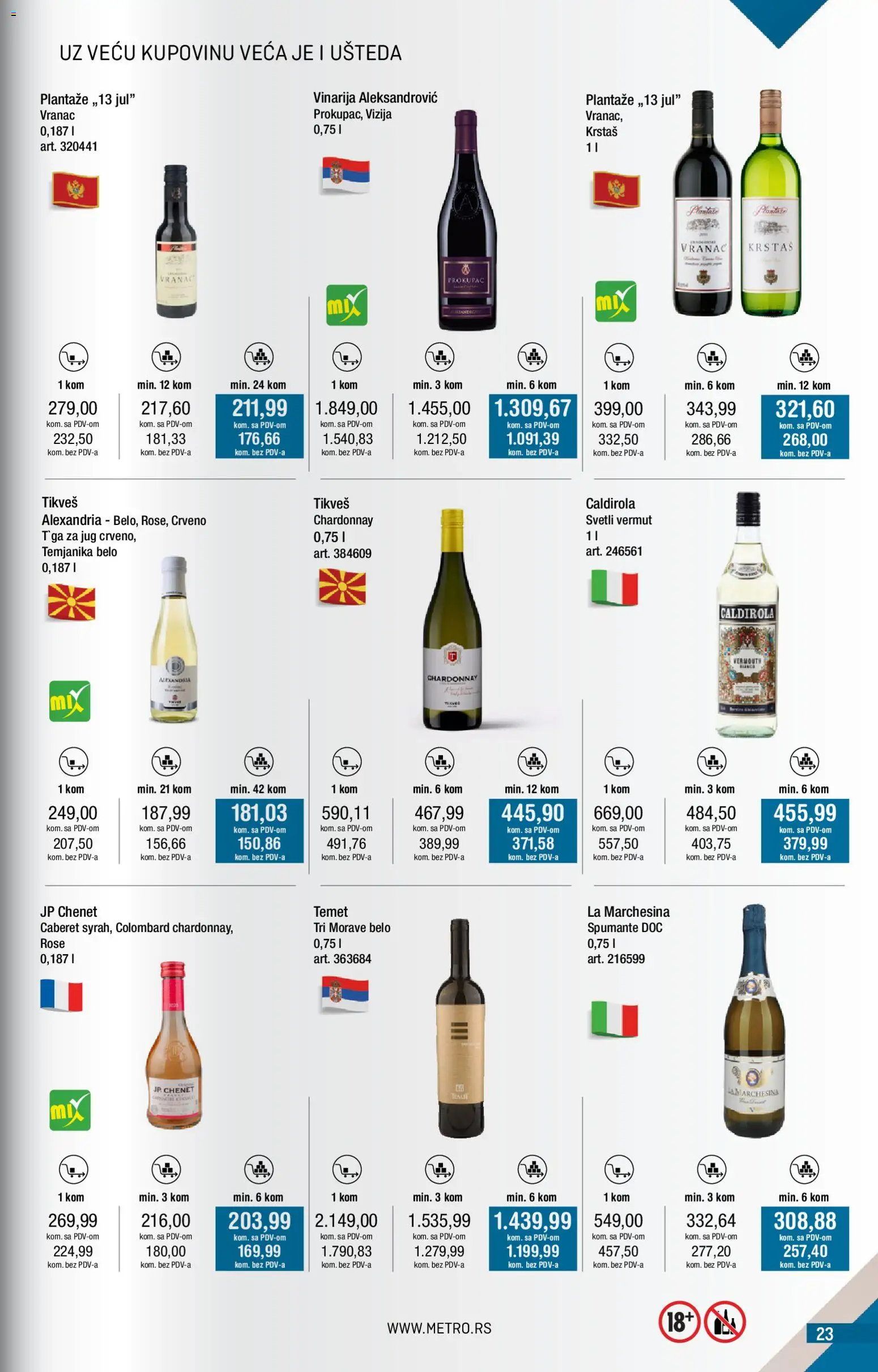 Metro katalog - važi od 02.01.2026 | Strana: 23 | Proizvode: Chardonnay, Vranac